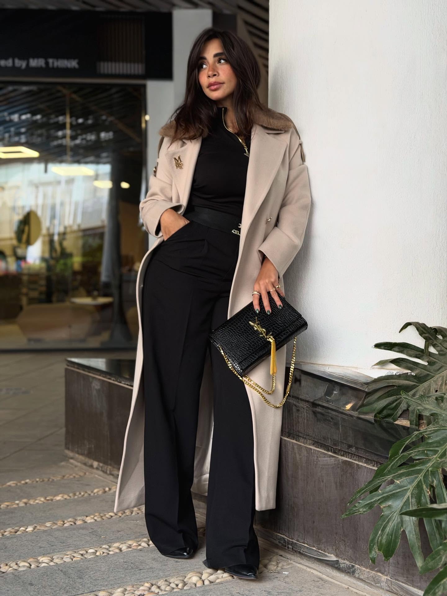 Elegant Long Beige Coat