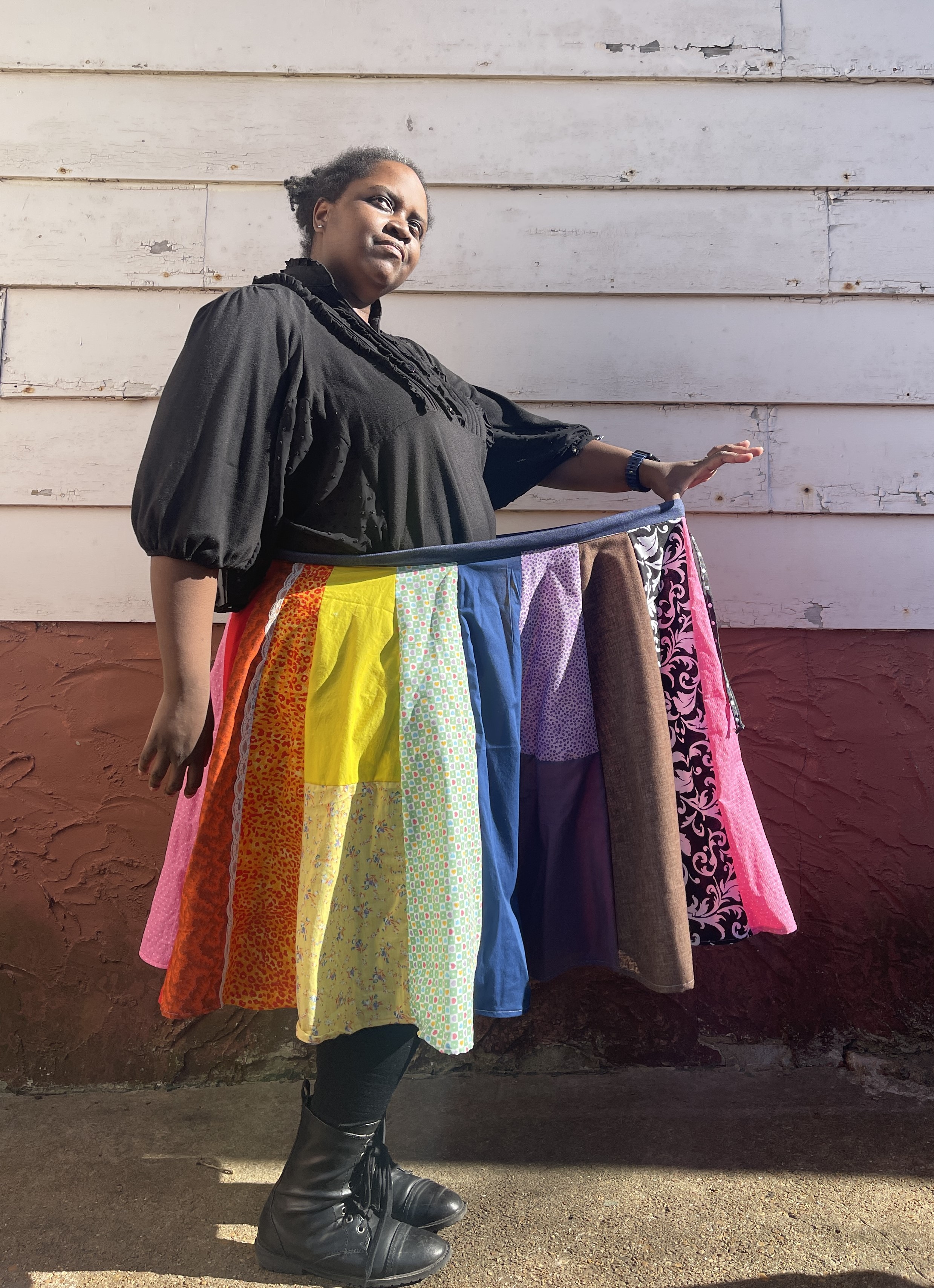 Rainbow Patchwork Skirt