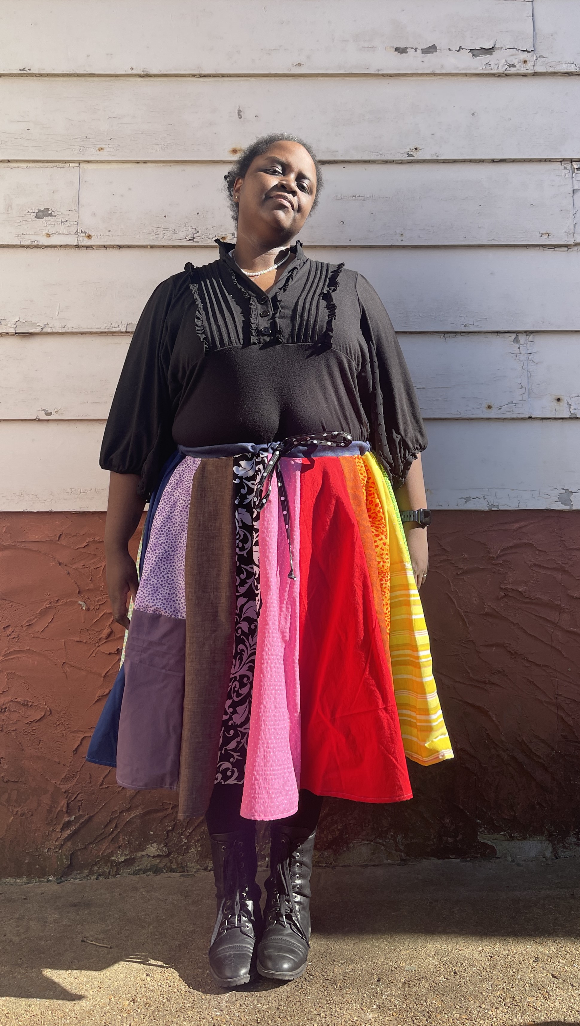 Rainbow Patchwork Skirt