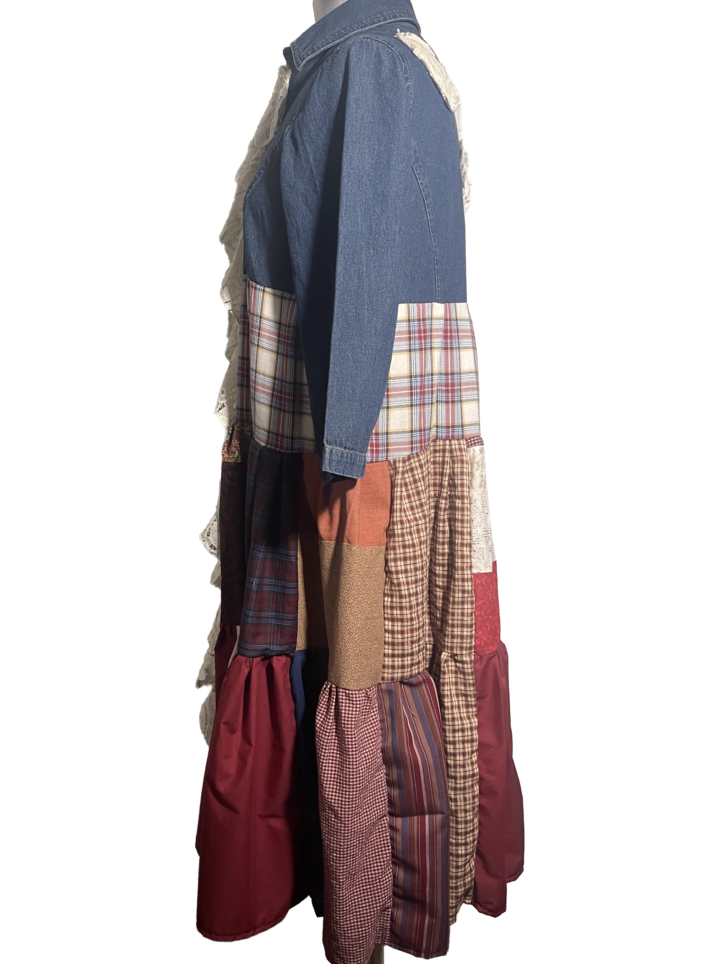 Denim and Vintage Patchwork Duster