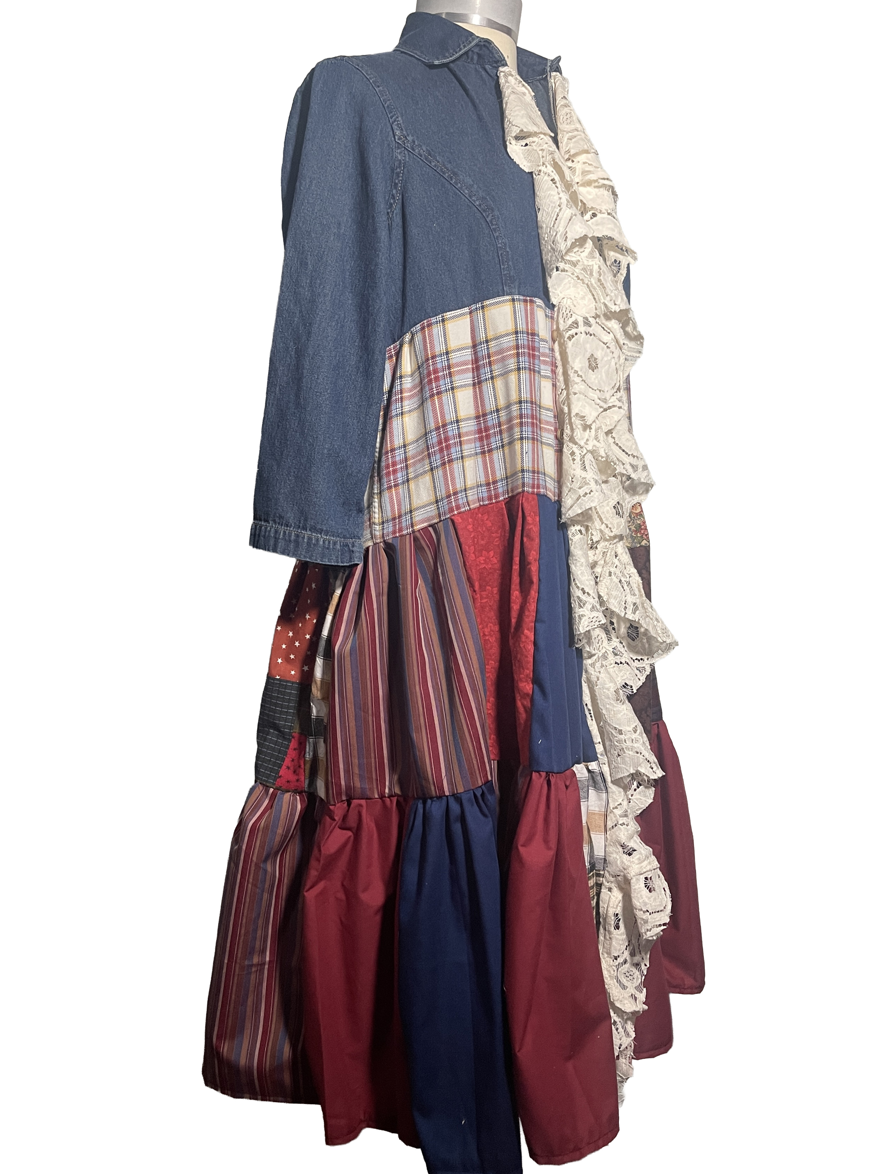 Denim and Vintage Patchwork Duster