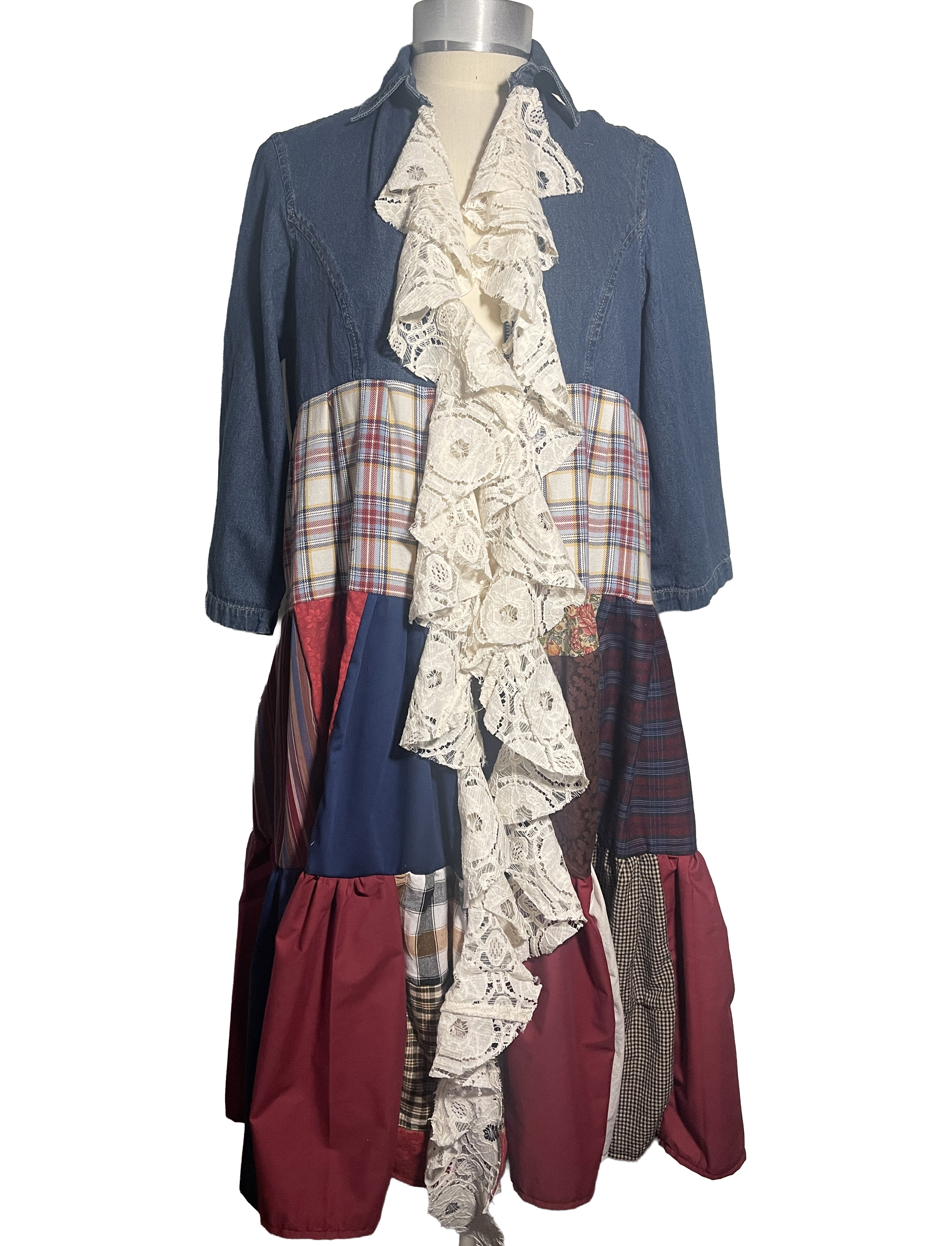 Denim and Vintage Patchwork Duster