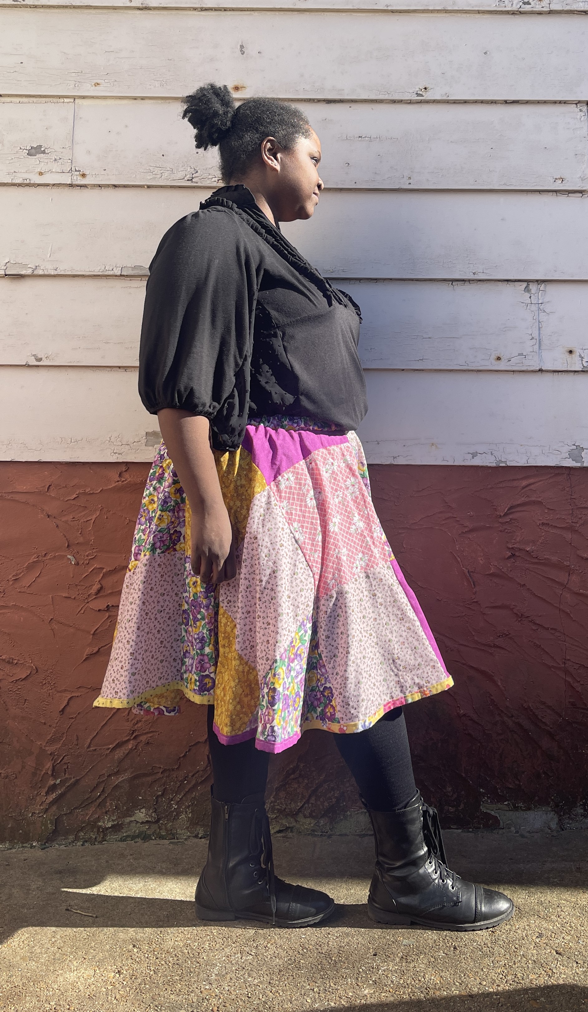 Yellow, Pink and Purple Patchwork Skirt