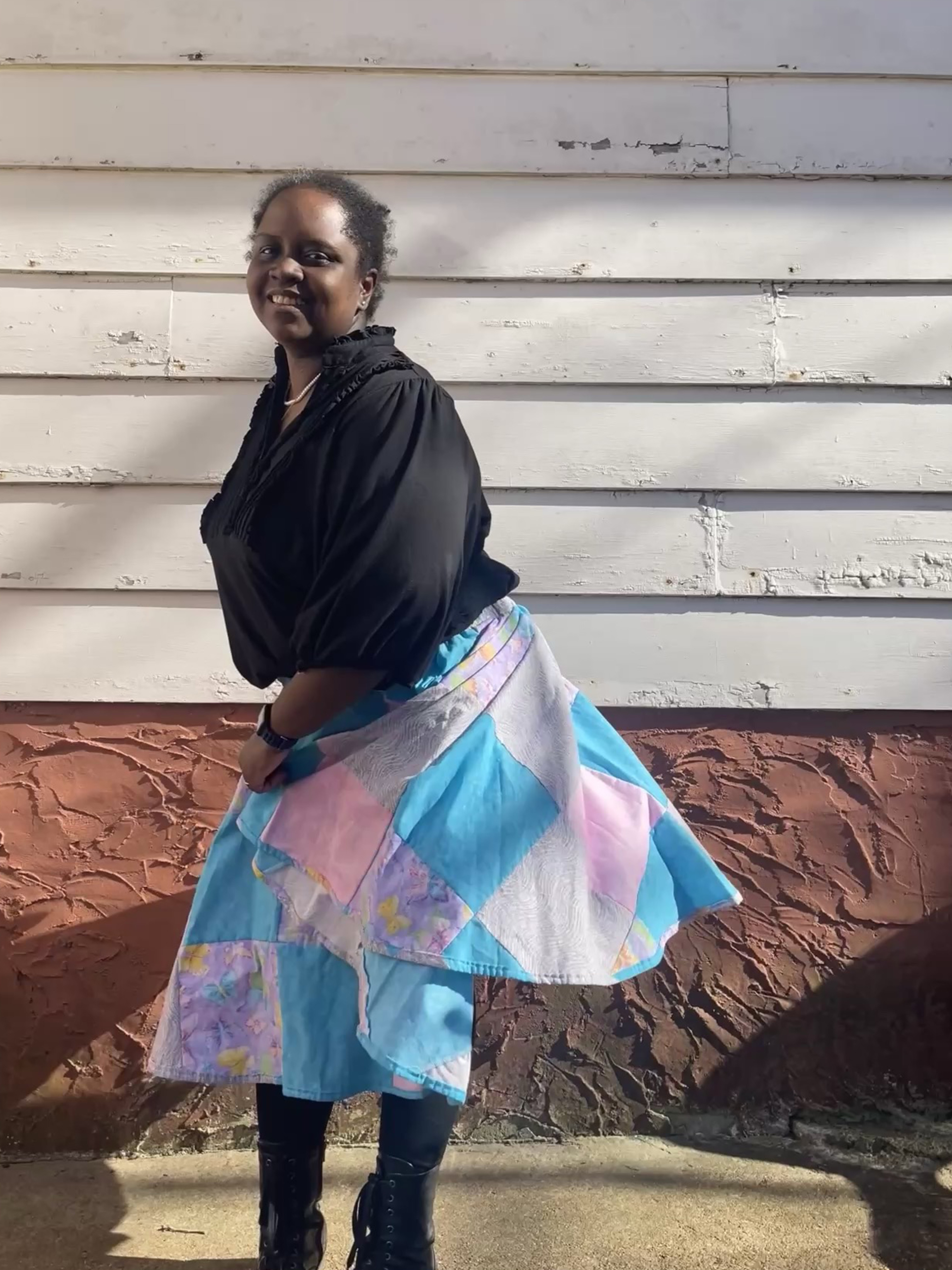 Blue, Pink and Purple Patchwork Skirt