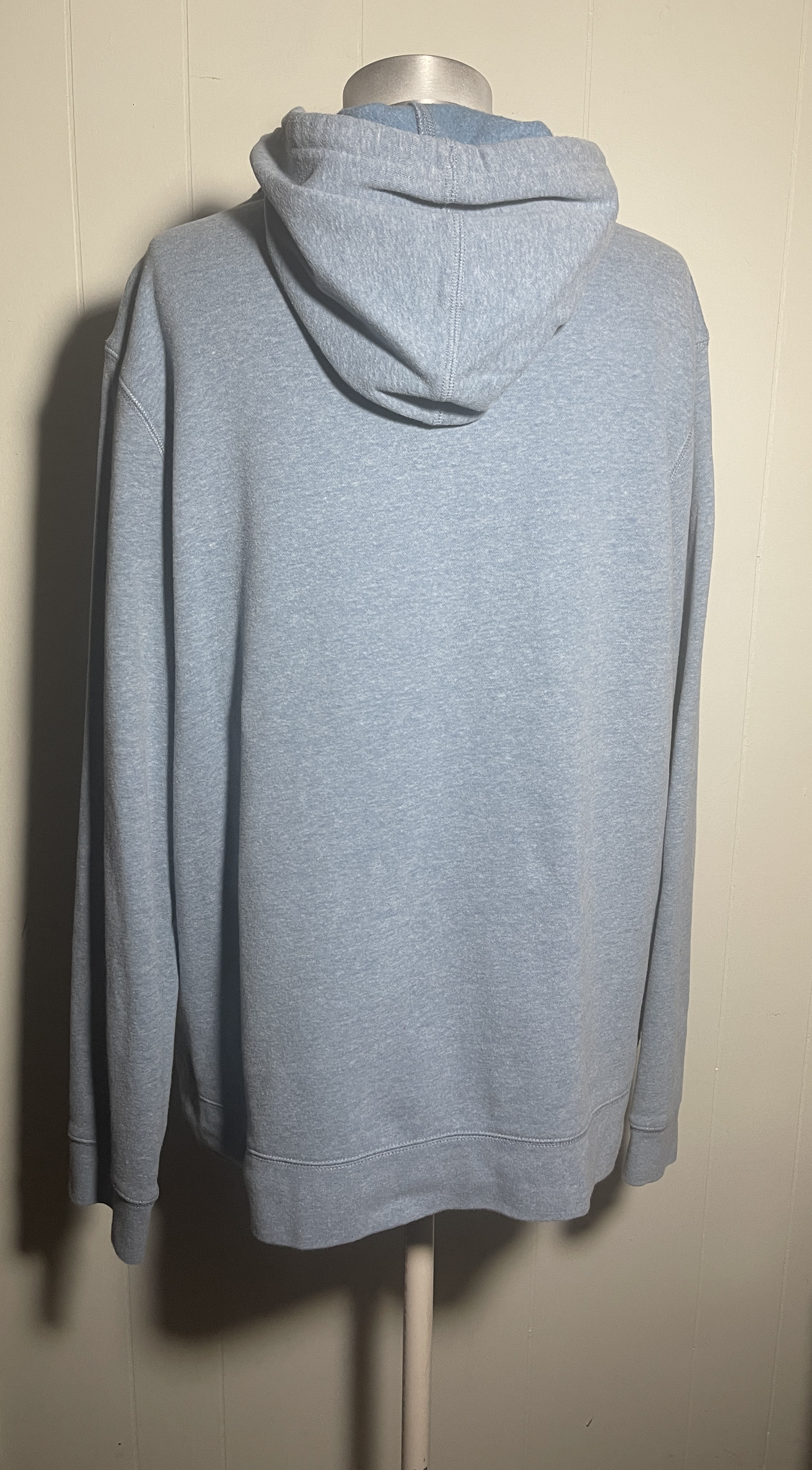 Blue and Yellow Reverse Applique Wonky Star Upcycled Hoodie