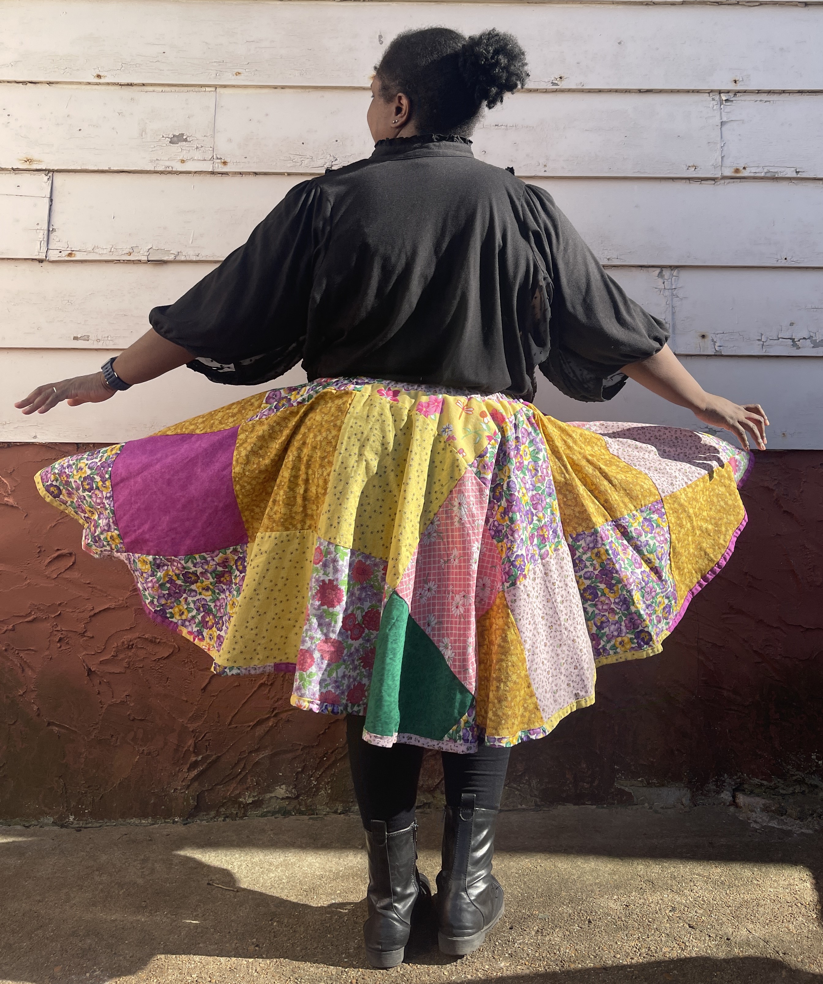 Yellow, Pink and Purple Patchwork Skirt