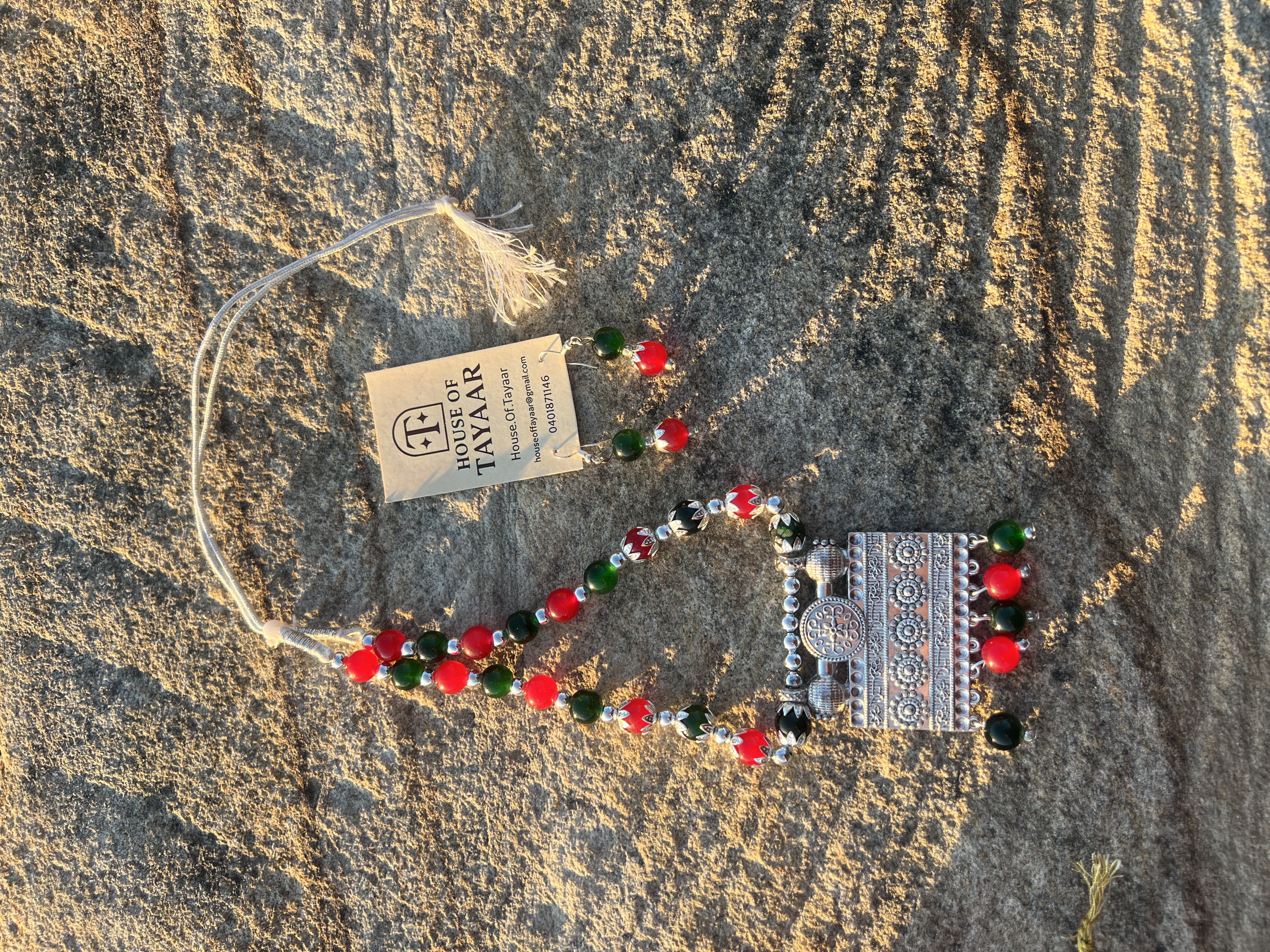 Zarqa Tribal Silver Pendant Set 