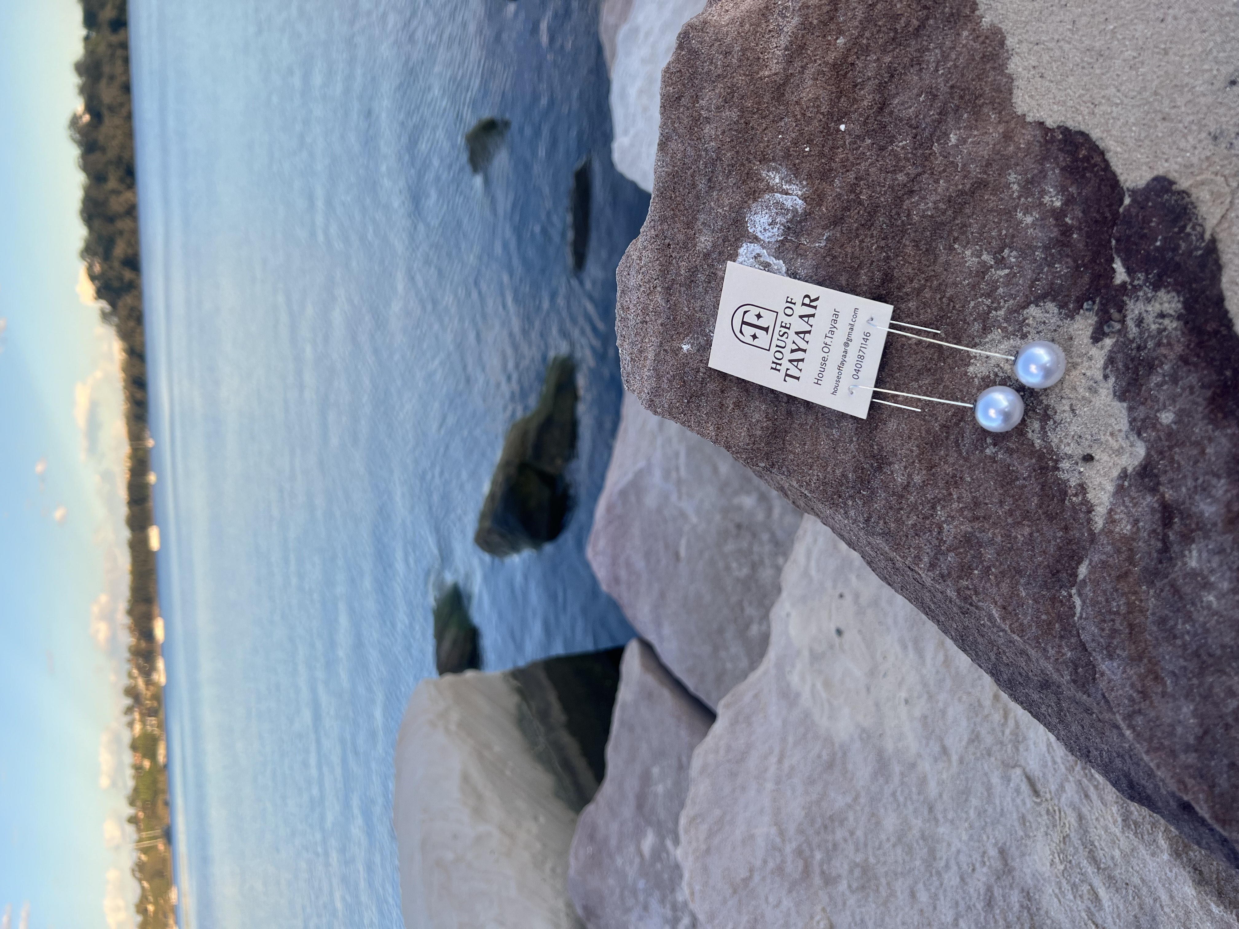 Long Pearl Drop Threader Earrings