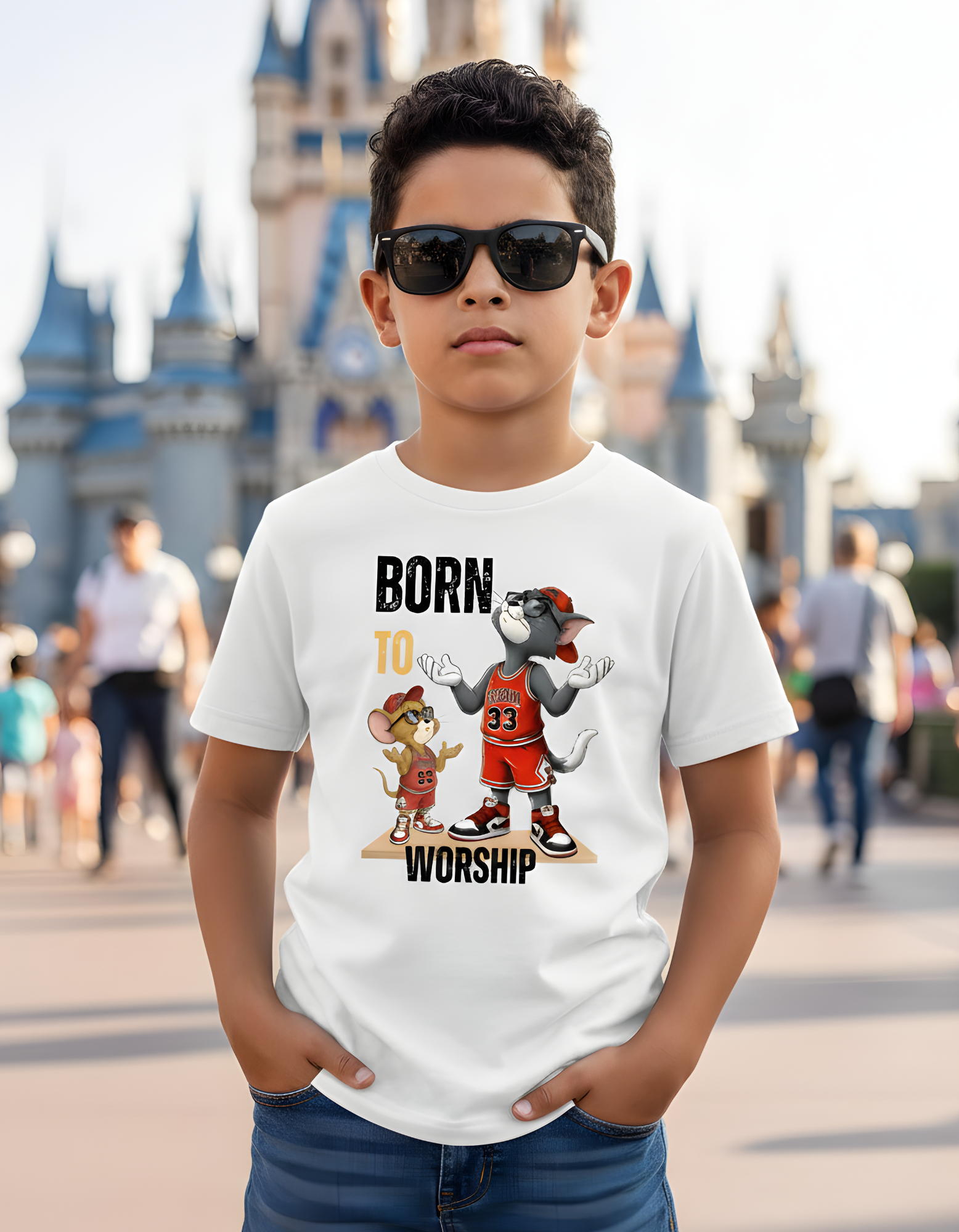 Camiseta “Born to Worship – Tom & Jerry Basketball”