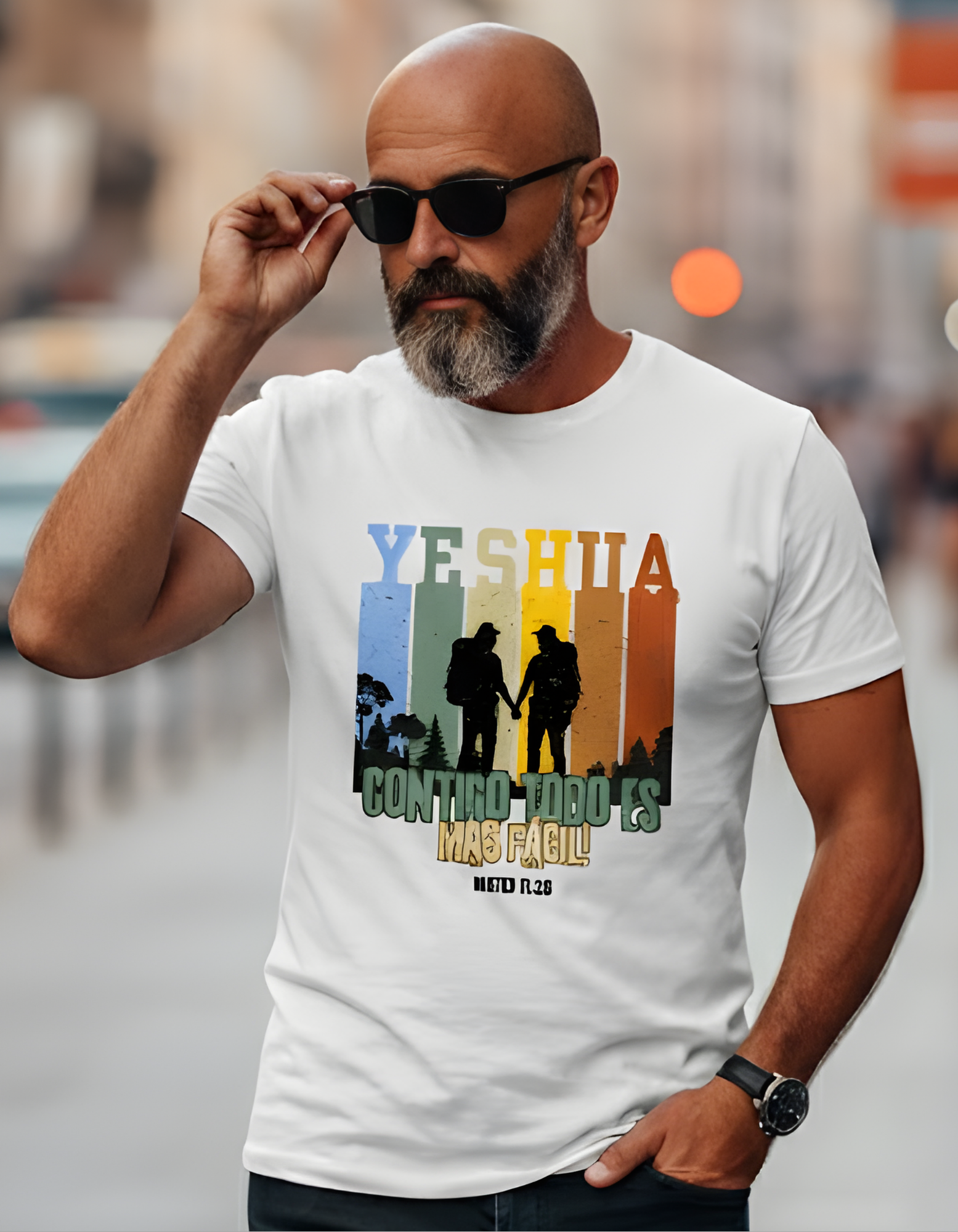 Camiseta cristiana YESHUA – Contigo todo es más fácil