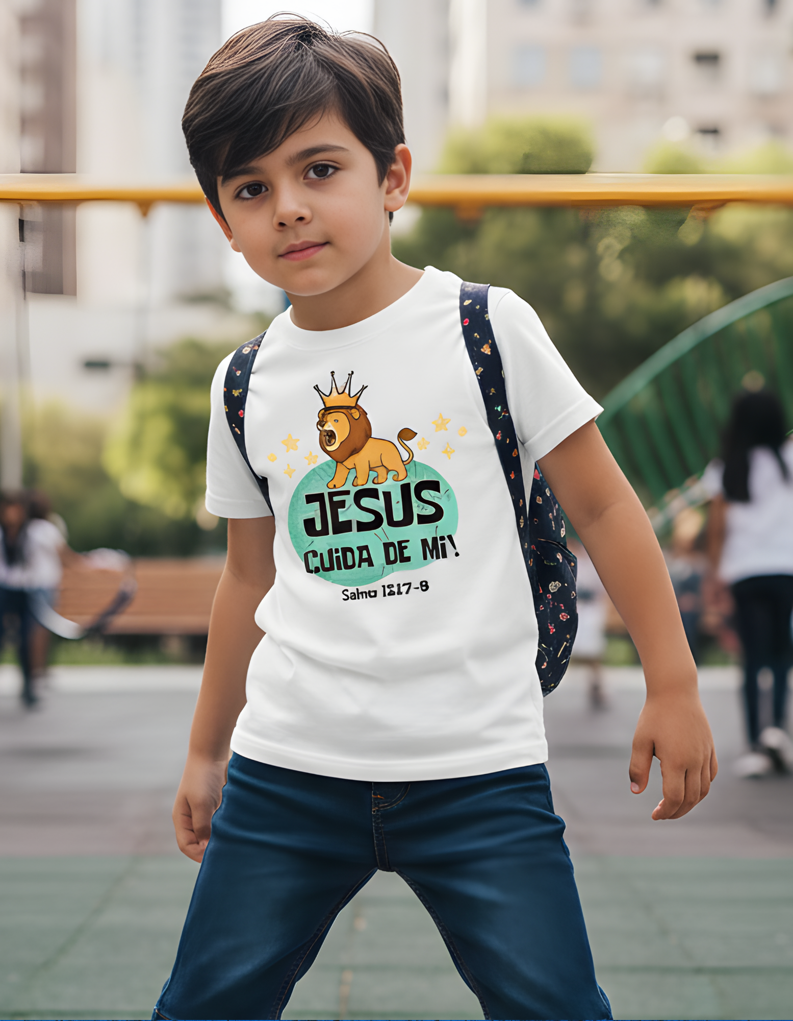 Camiseta Infantil “Jesús Cuida de Mí” – León Coronado