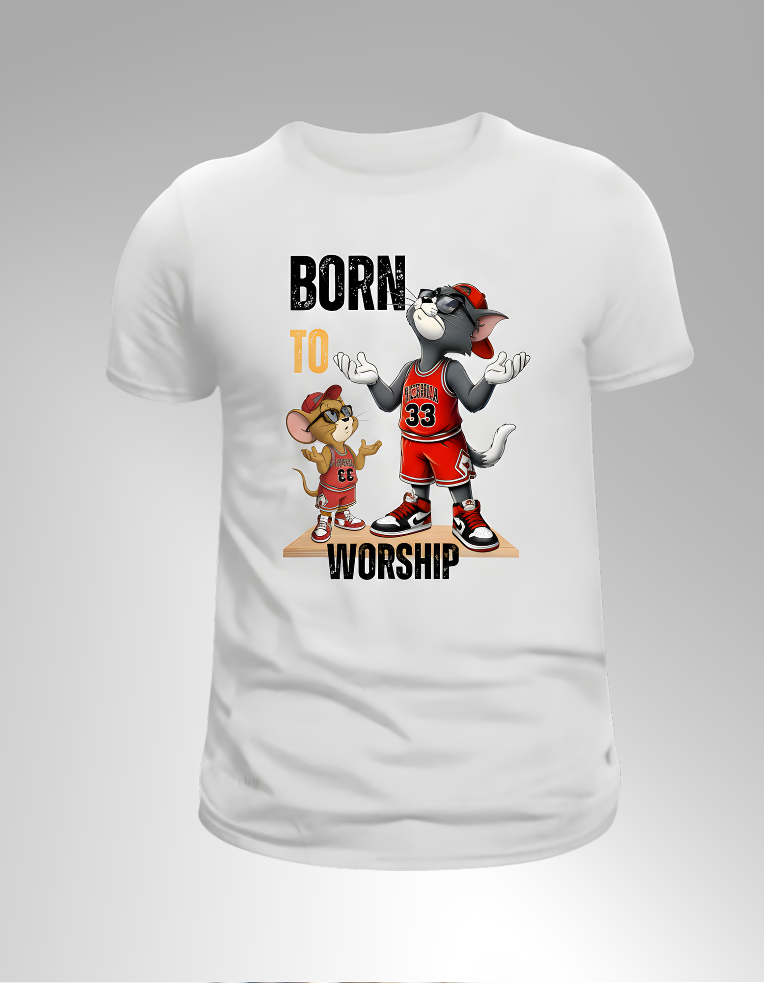 Camiseta “Born to Worship – Tom & Jerry Basketball”