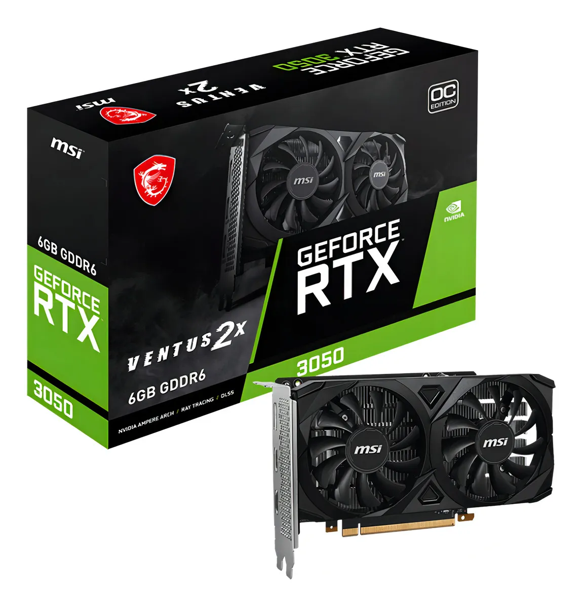 Placa de Vídeo MSI GeForce RTX 3050 VENTUS 2X