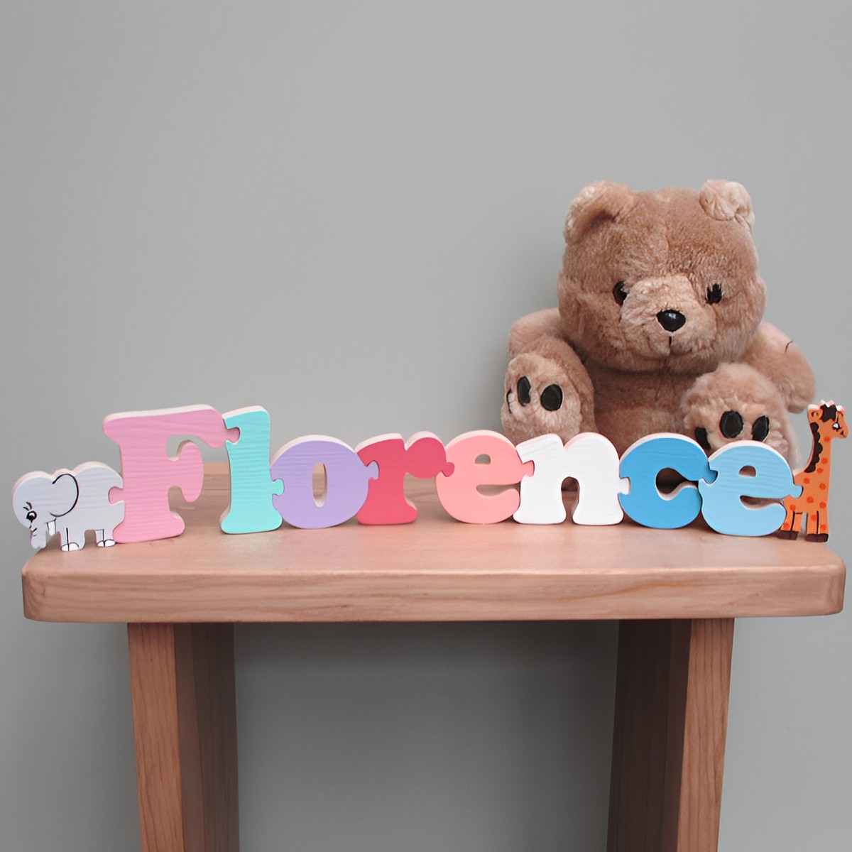 Jungle Animal Name Jigsaw (pastel)