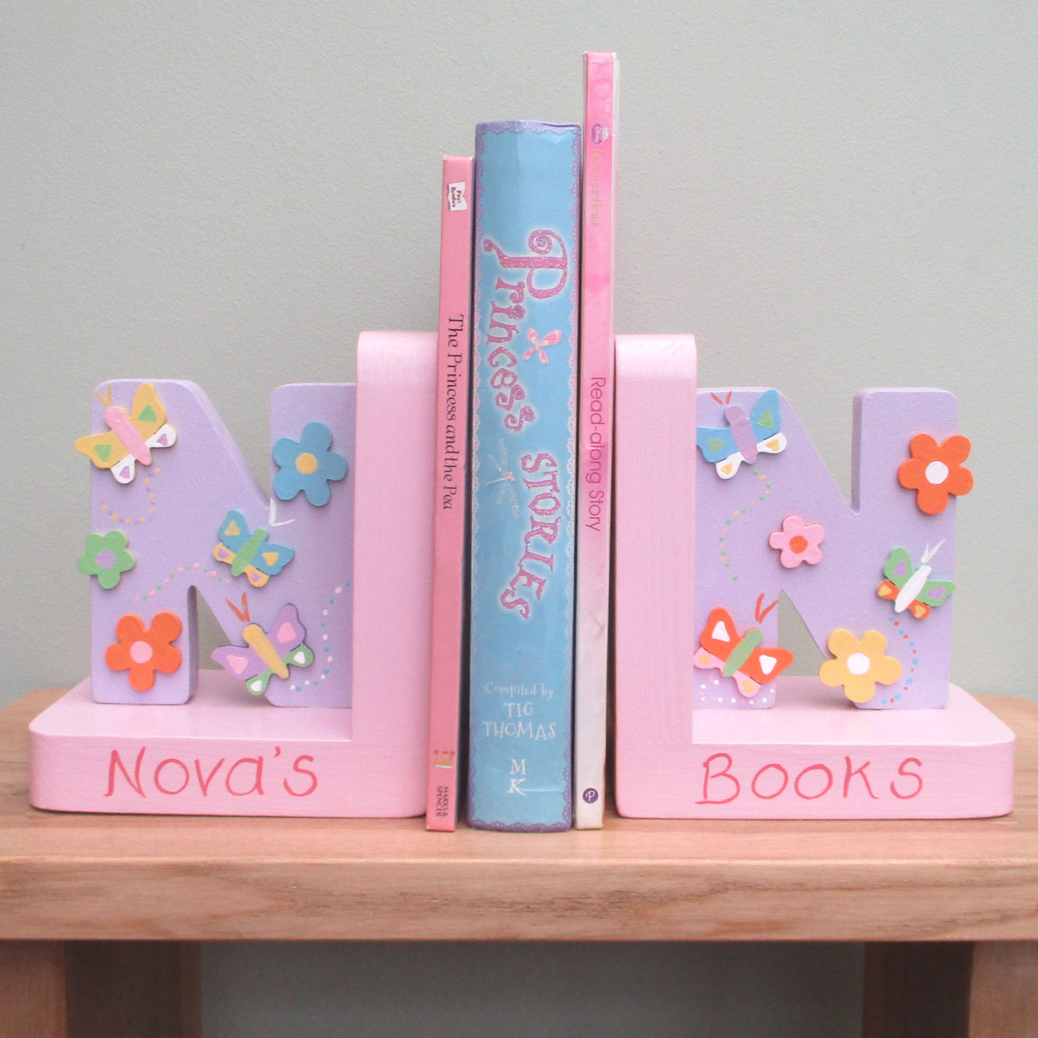 Personalised Initial Bookends (pastel)