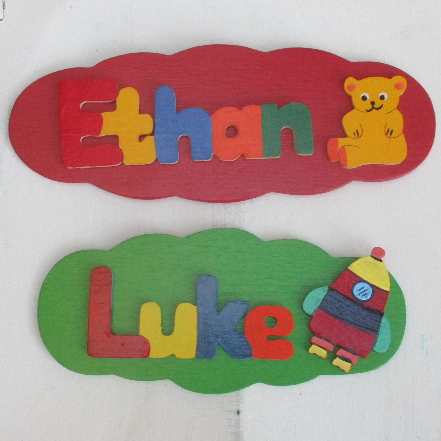 Personalised Cloud Shaped Door Plaque (bright)