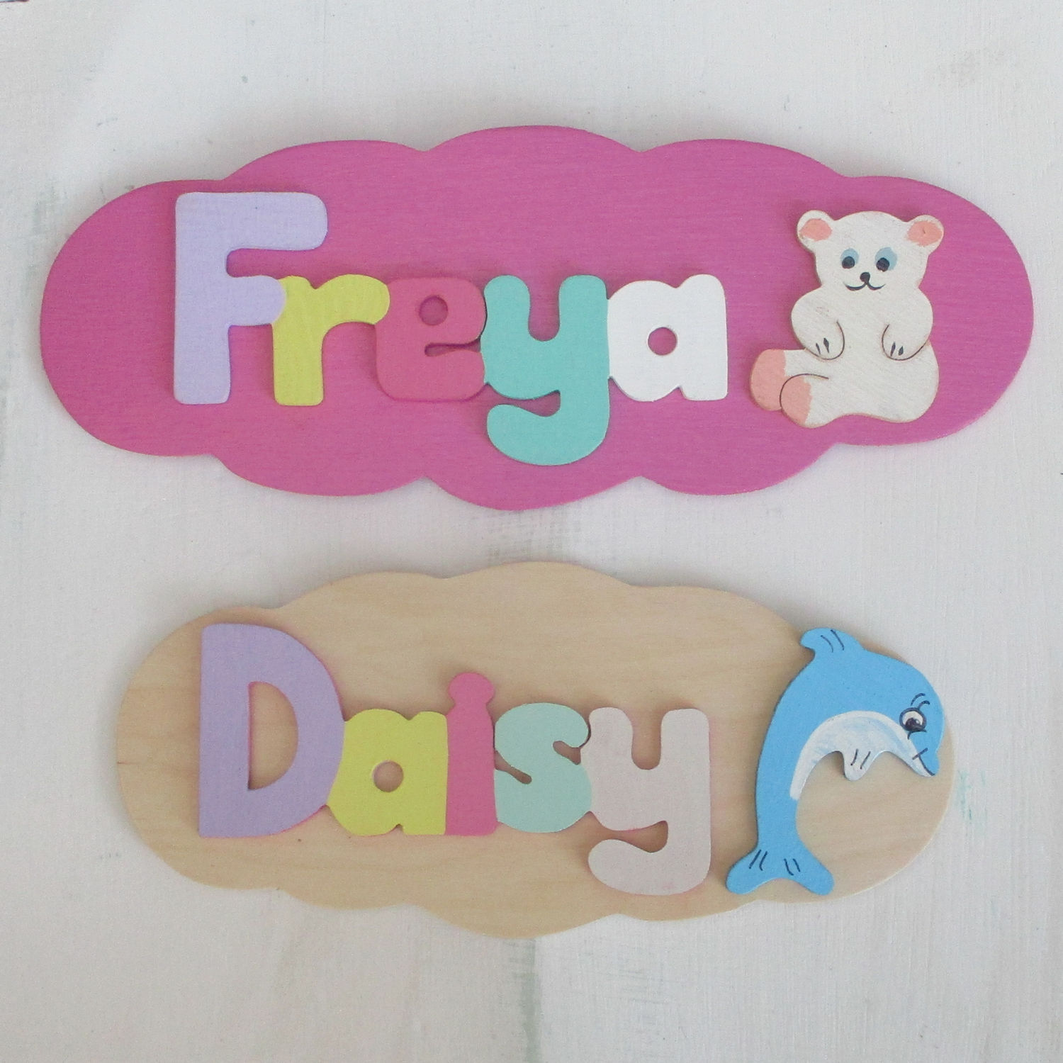 Personalised Cloud Shaped Door Plaque (pastel)