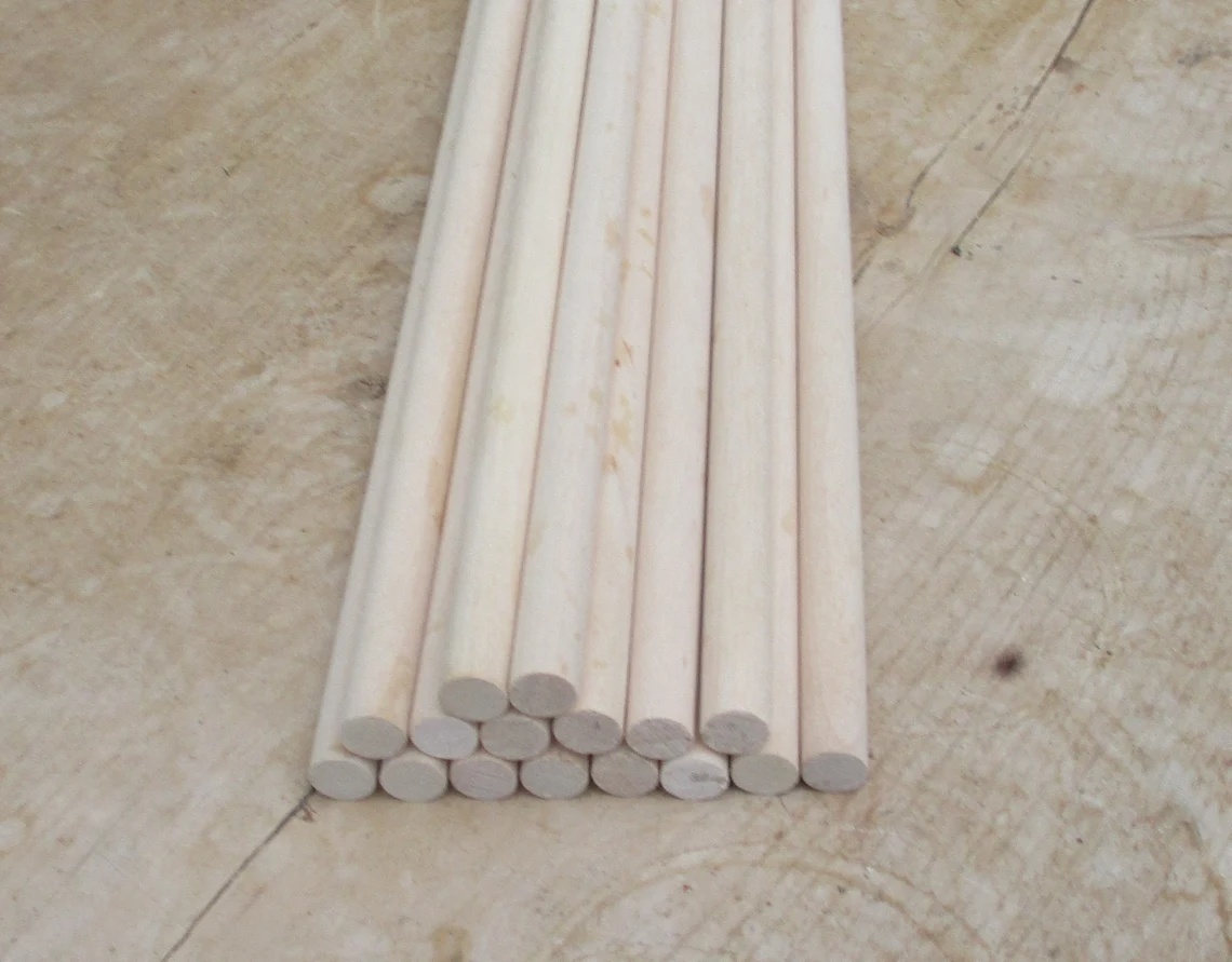10mm Diameter Wooden Birch Dowels