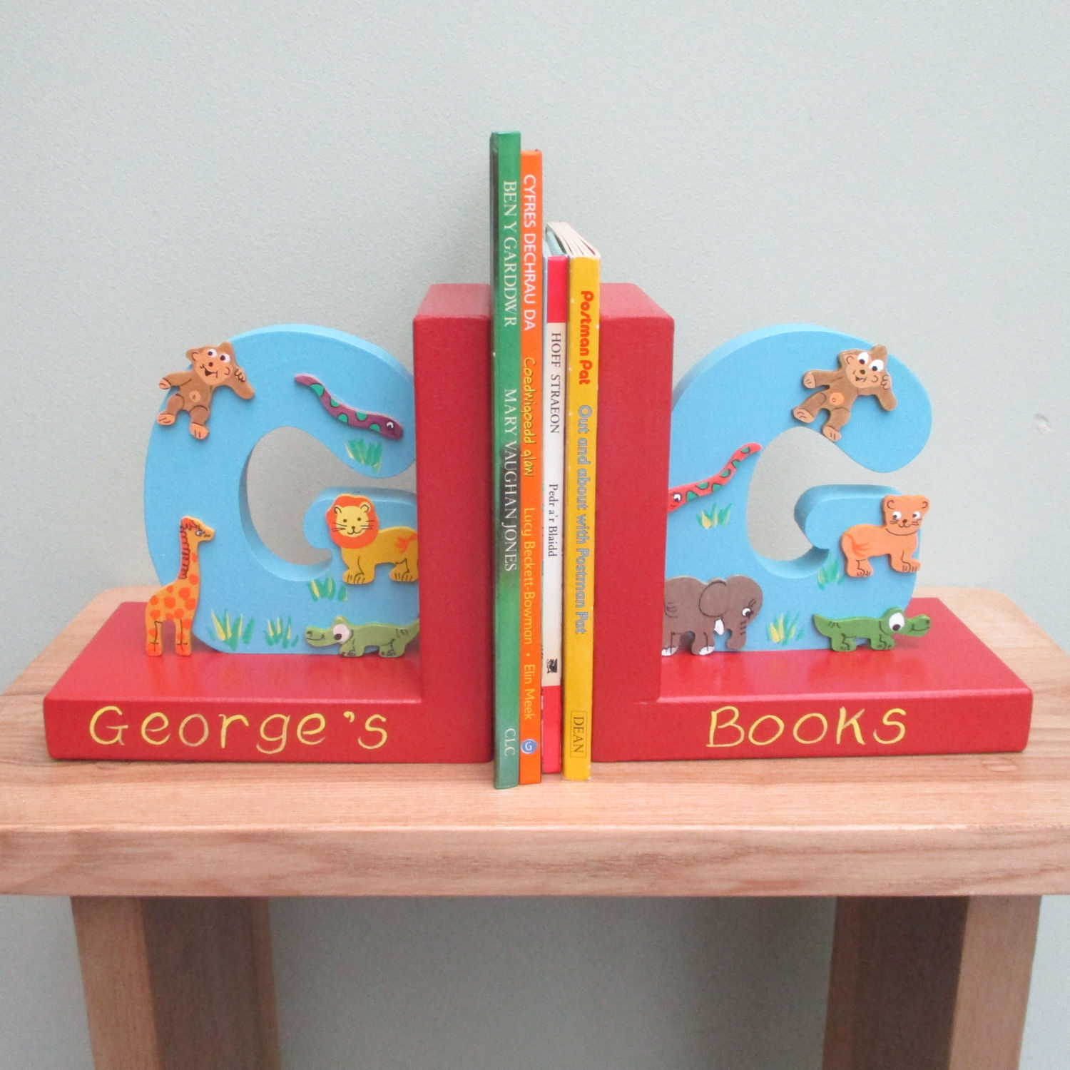 Personalised Initial Bookends (bright)