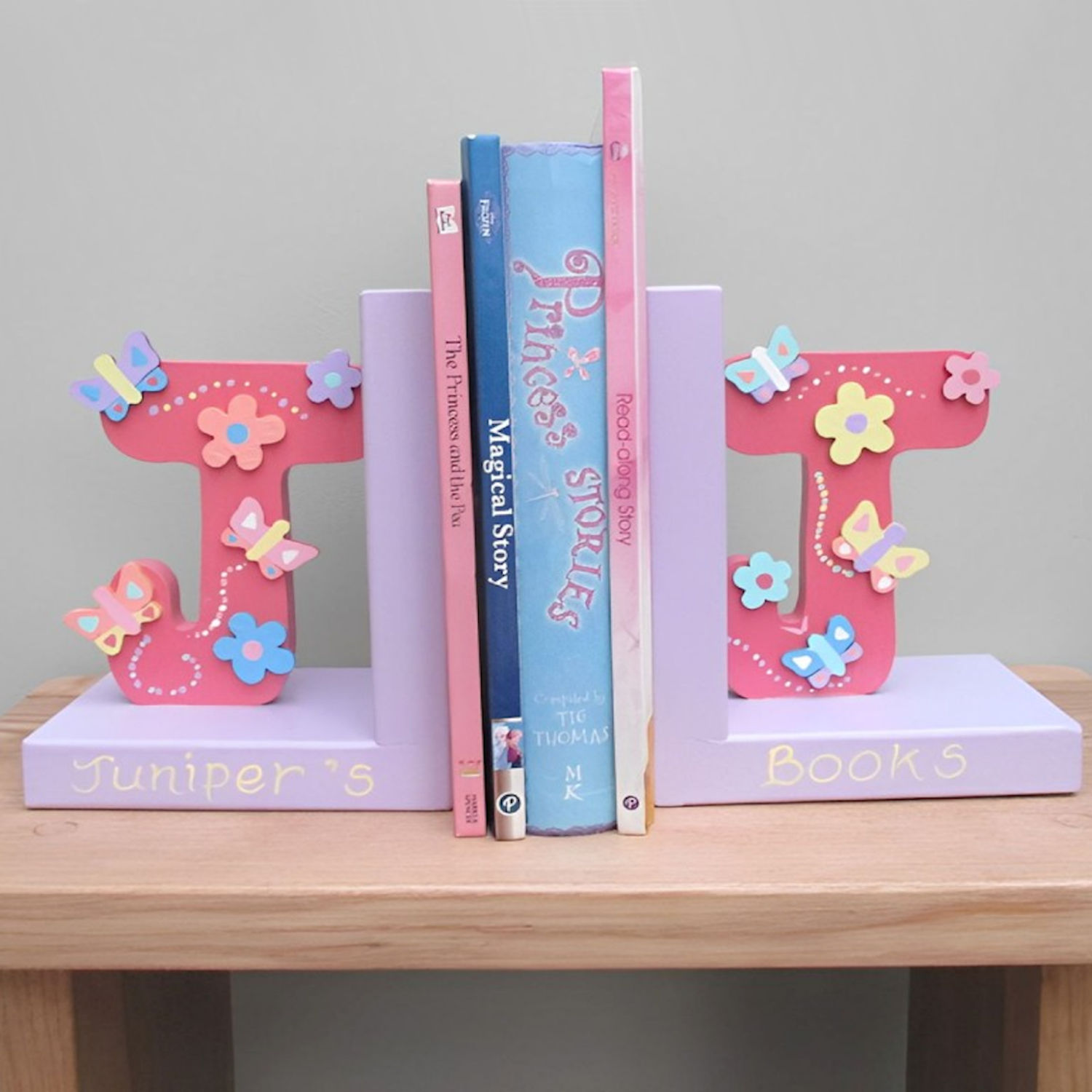 Personalised Initial Bookends (pastel)