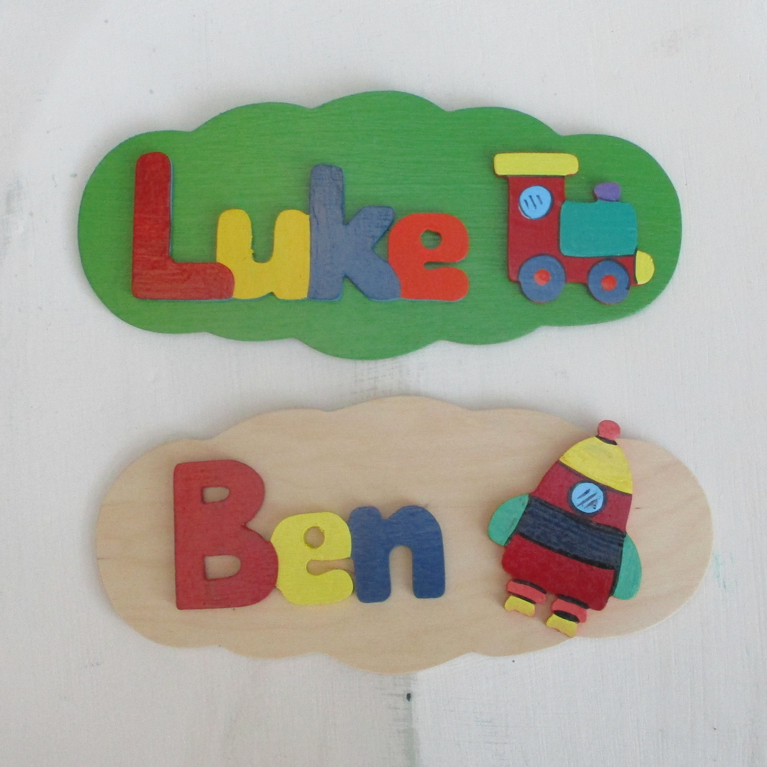 Personalised Cloud Shaped Door Plaque (bright)