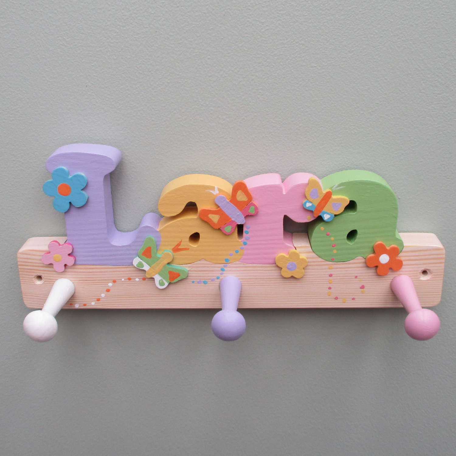 Personalised Coat Hook/Peg  (pastel)