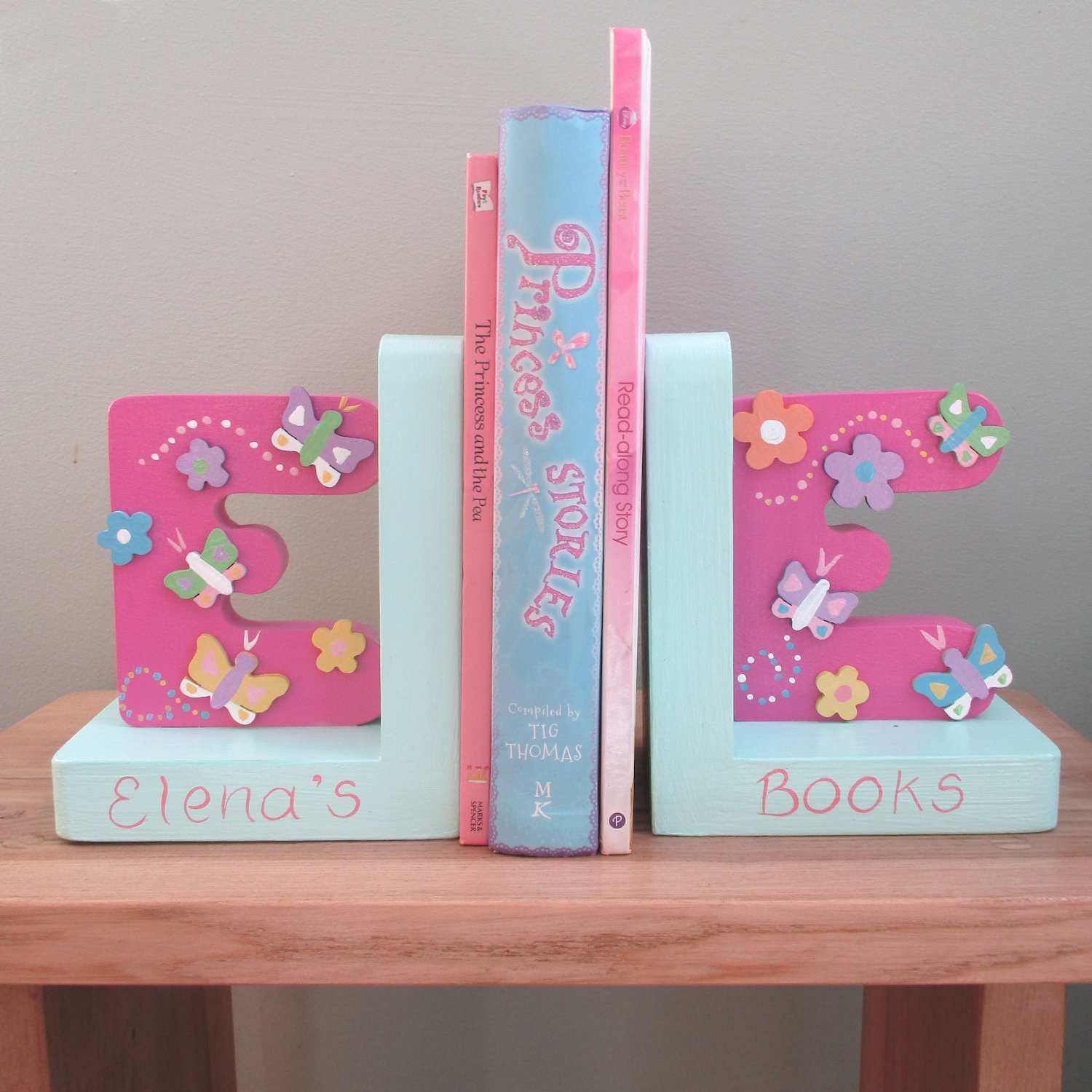 Personalised Initial Bookends (pastel)