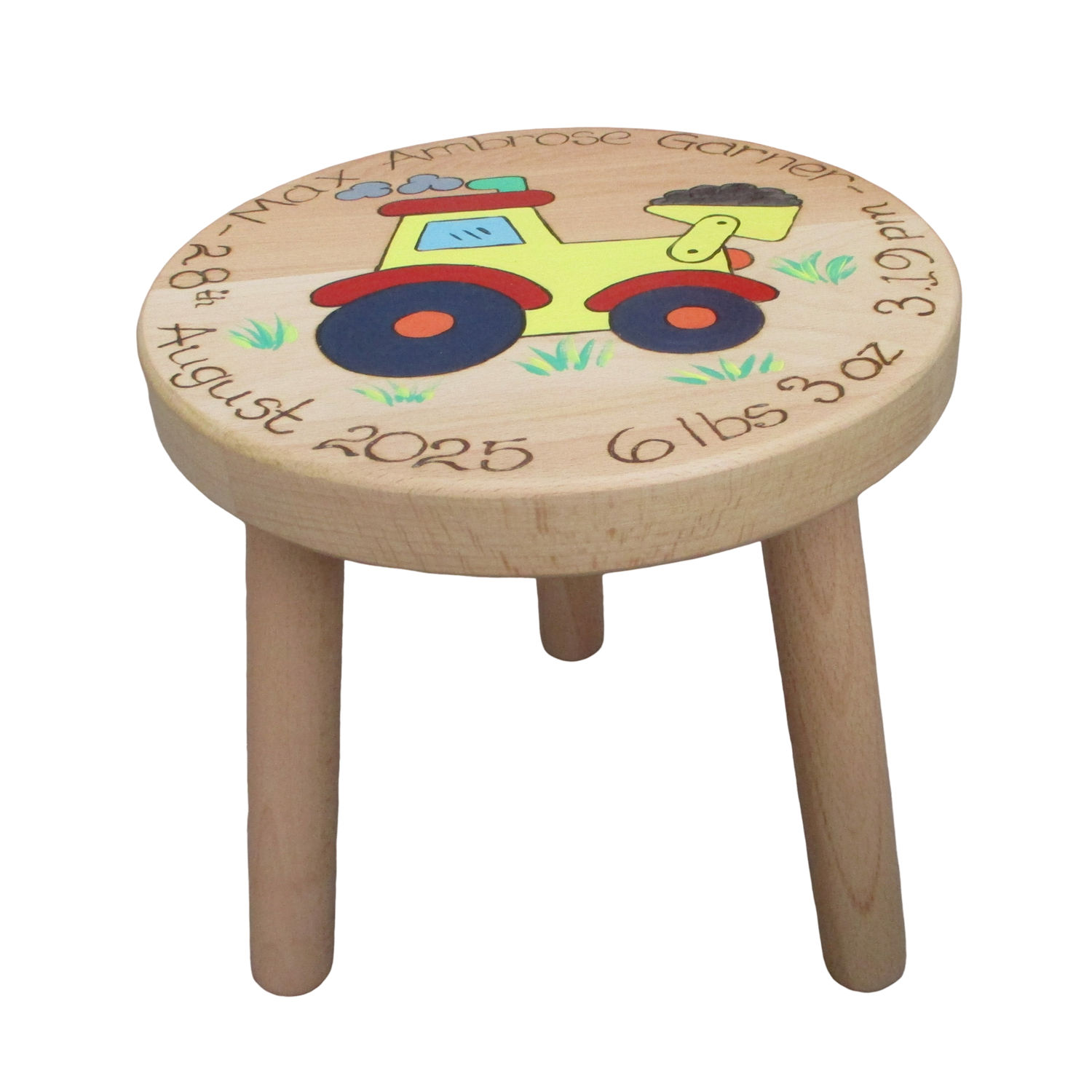 Child's Wooden Stool (bright)