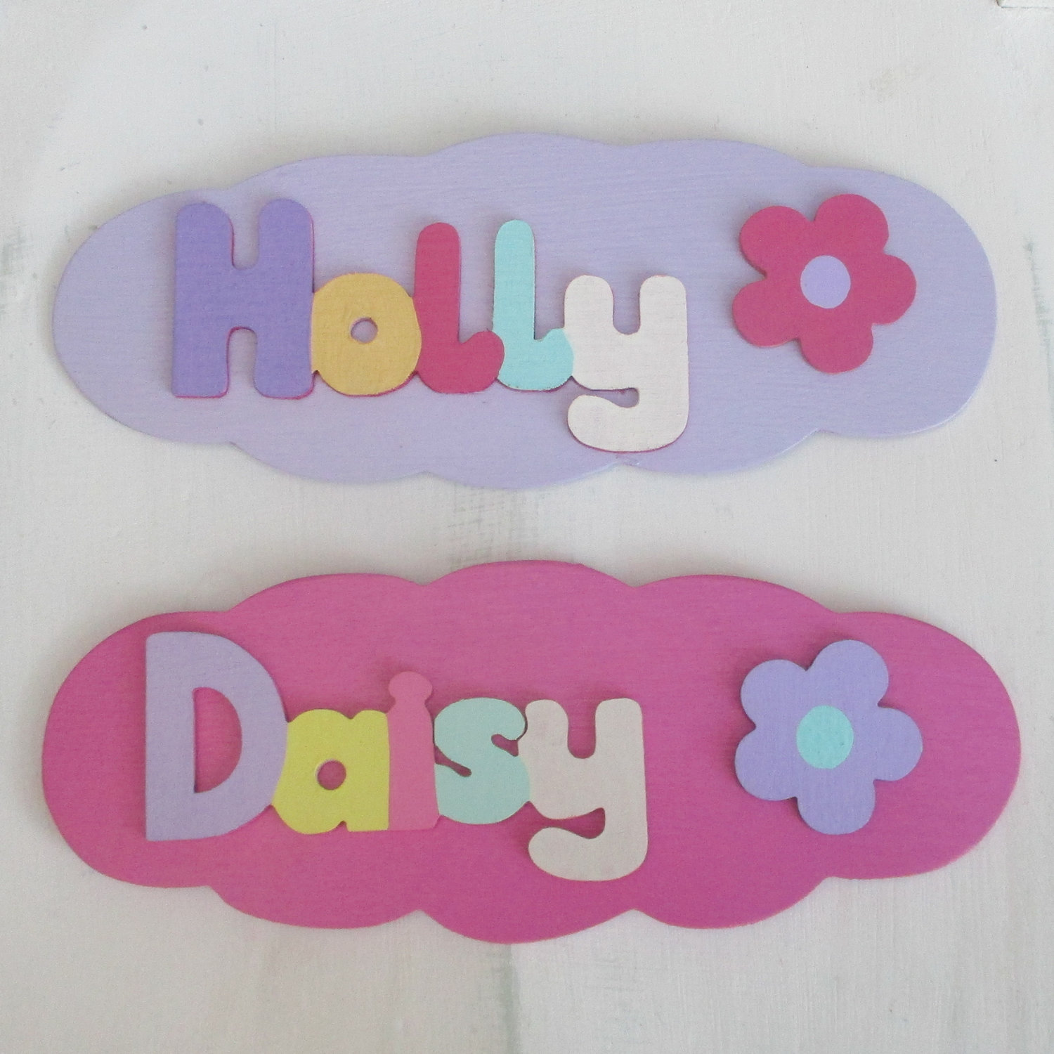 Personalised Cloud Shaped Door Plaque (pastel)