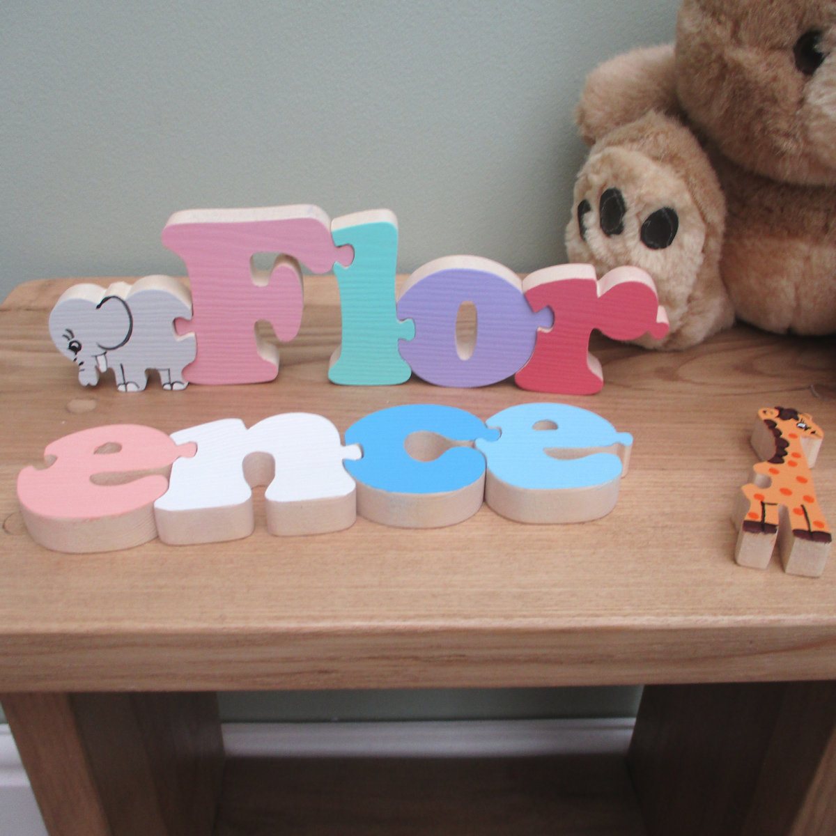 Jungle Animal Name Jigsaw (pastel)