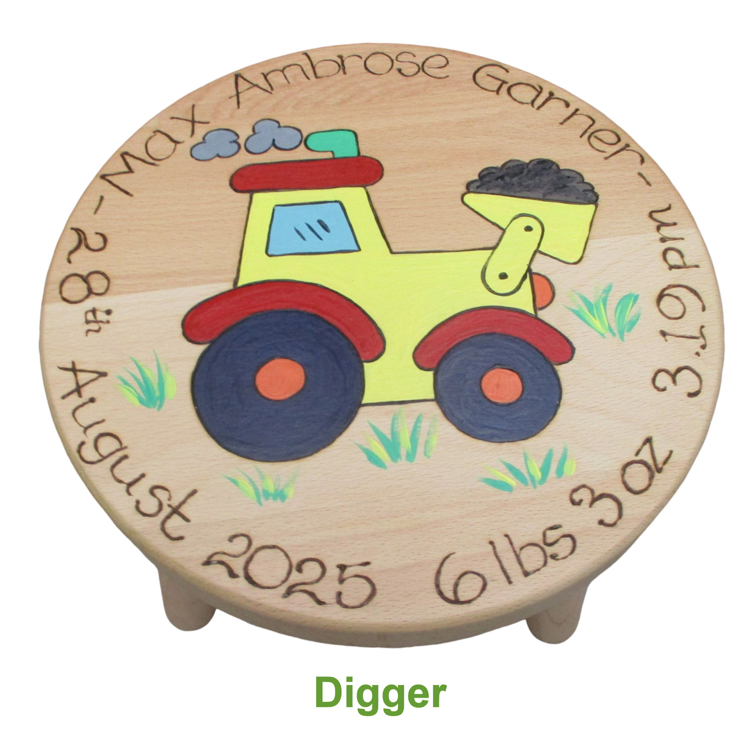 Child's Wooden Stool (bright)