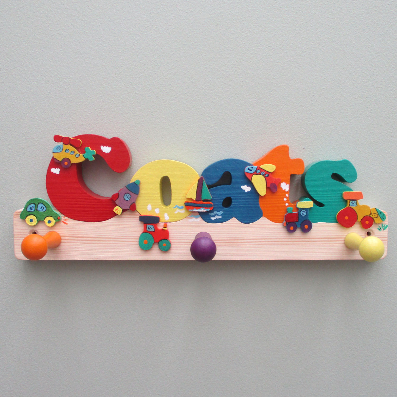 Personalised Coat Hook/Peg (bright)