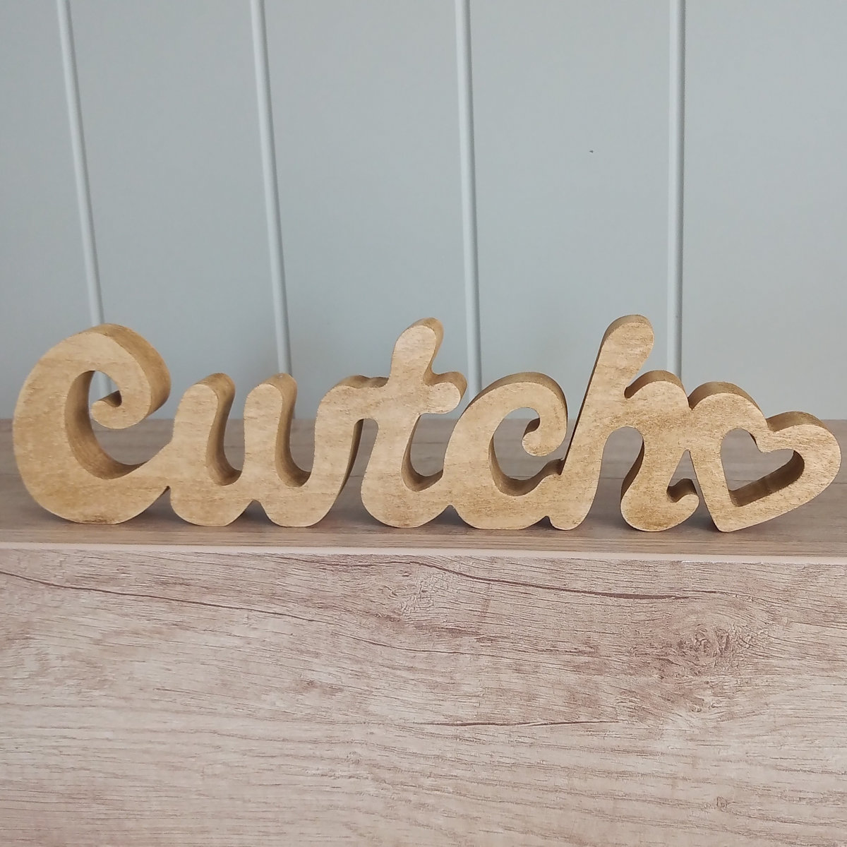 Chunky Freestanding Wooden Cwtch Sign