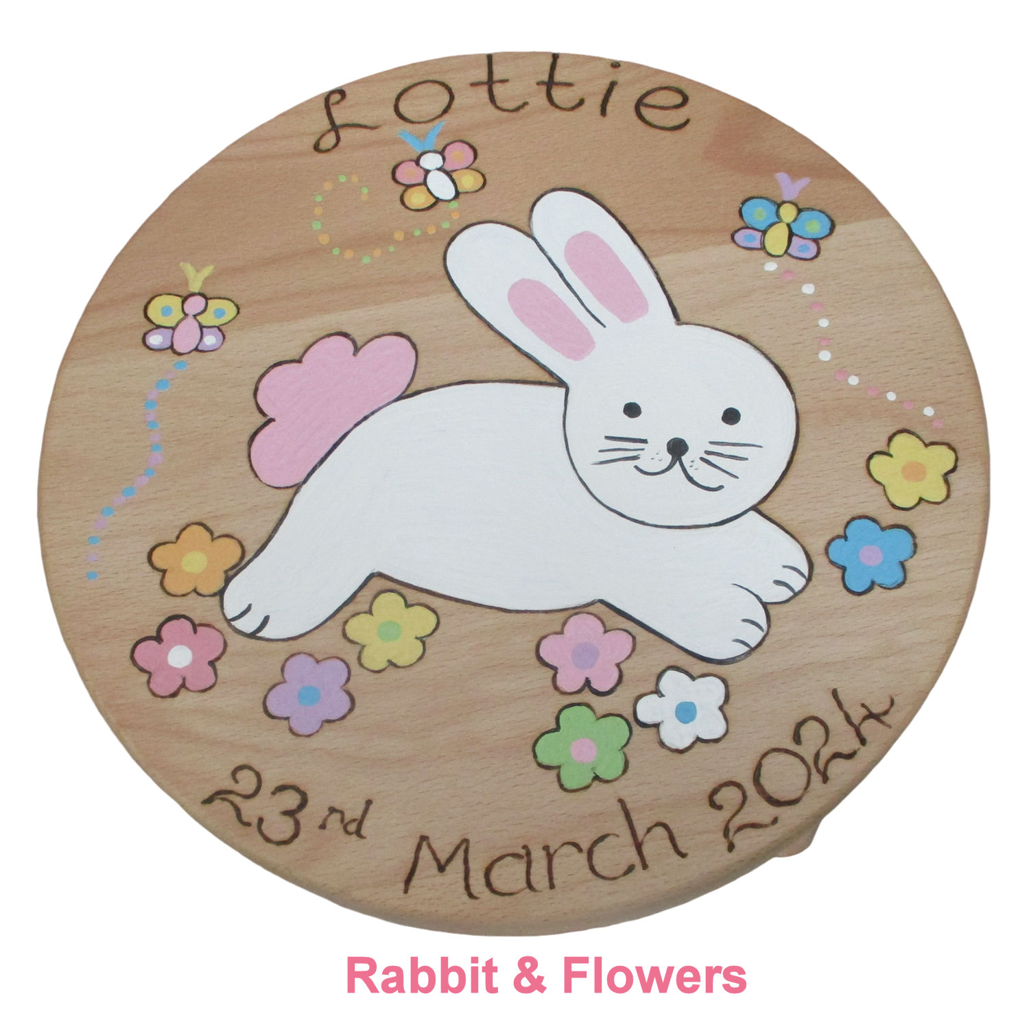 Child's Wooden Stool (pastel)