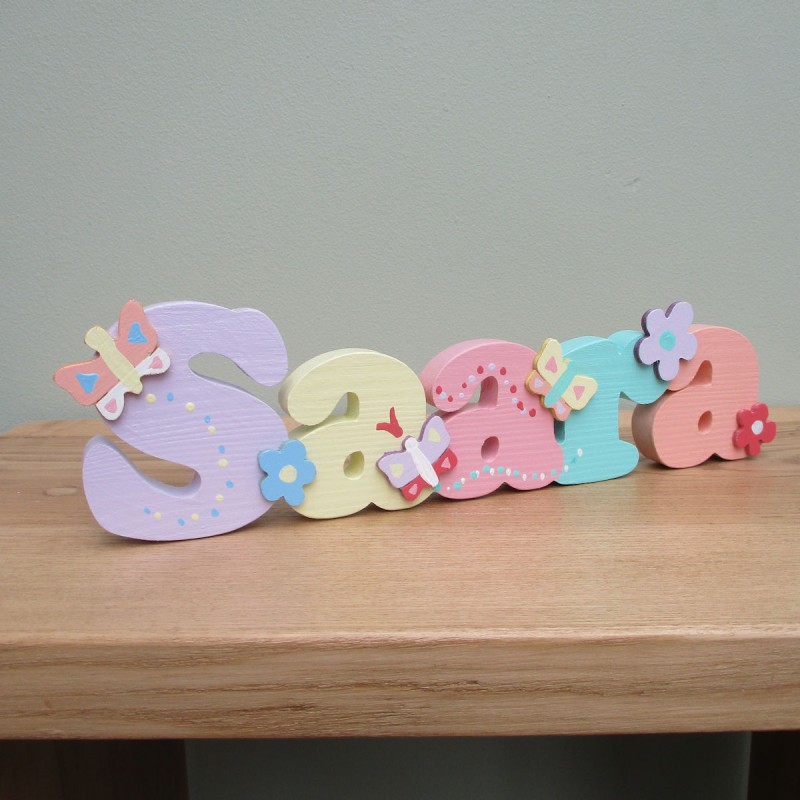 Pastel Coloured Freestanding Names or Door plaques