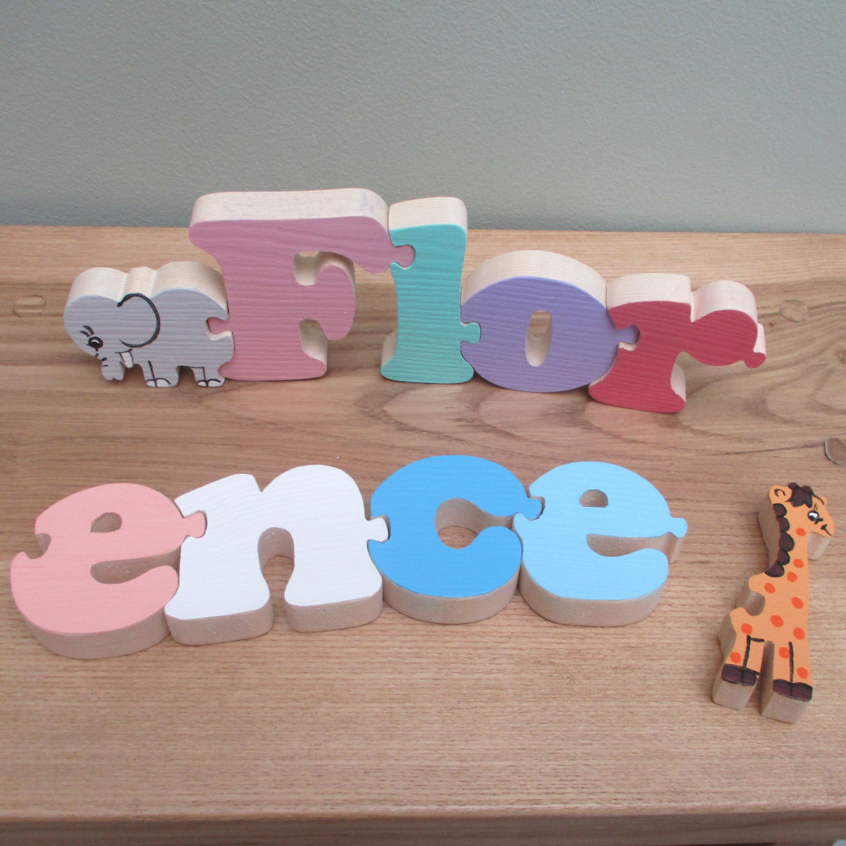 Jungle Animal Name Jigsaw (pastel)