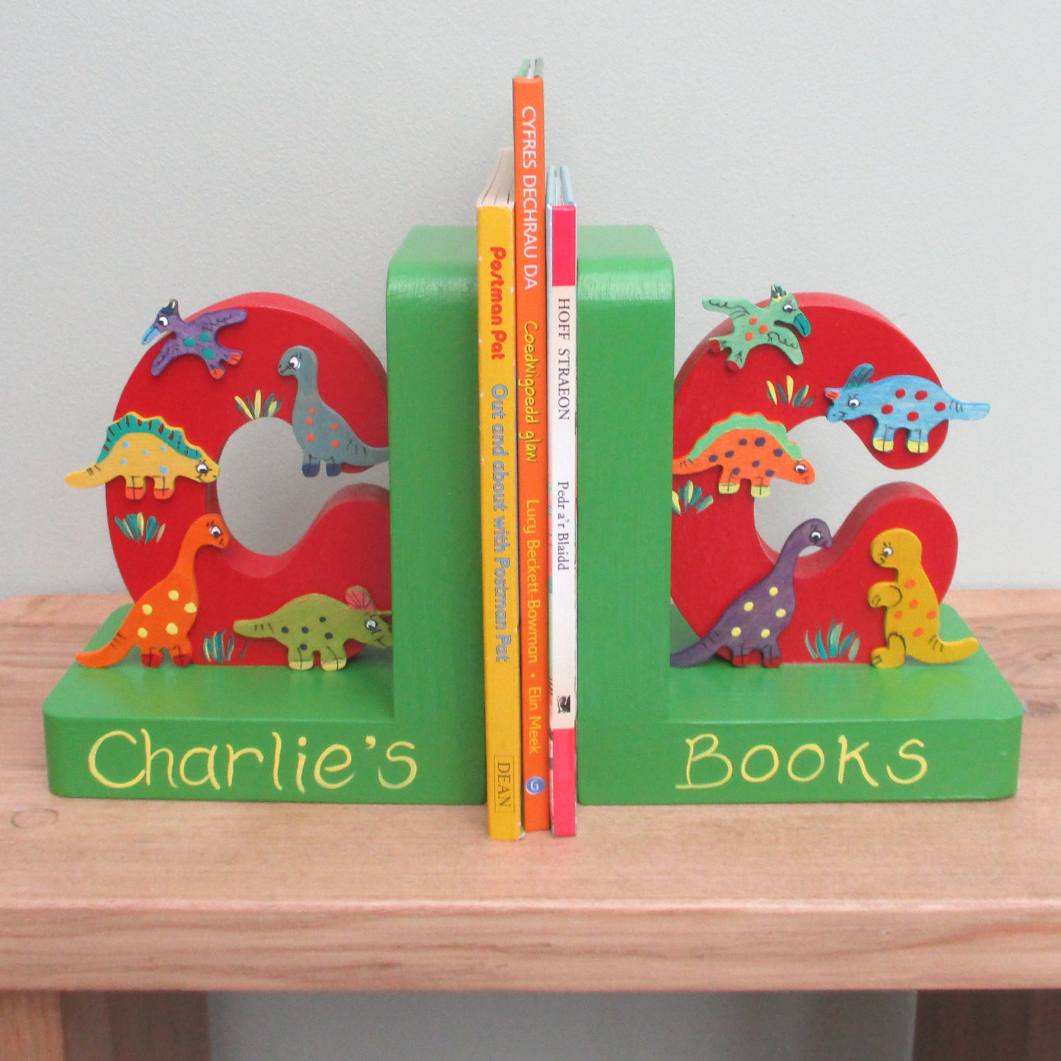 Personalised Initial Bookends (bright)