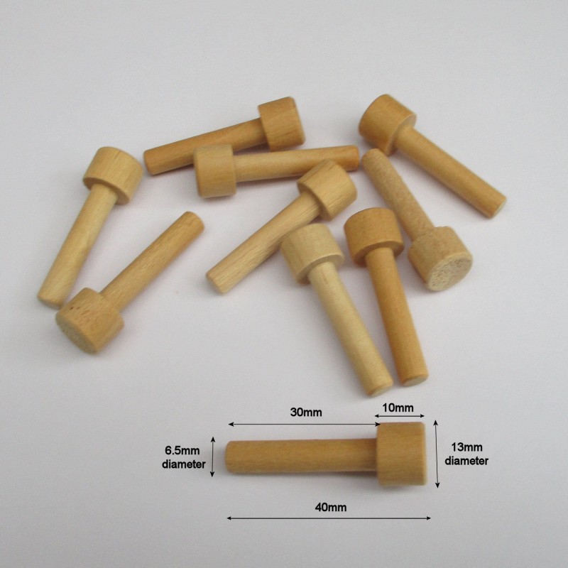 Turned Wooden Pegs/Hooks (pack of 10)