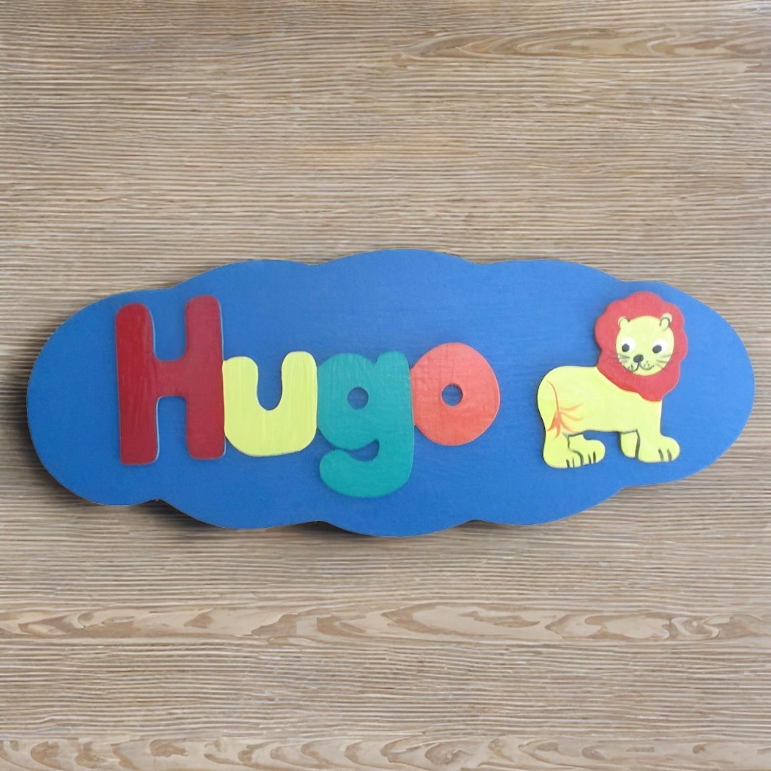Personalised Cloud Shaped Door Plaque (bright)