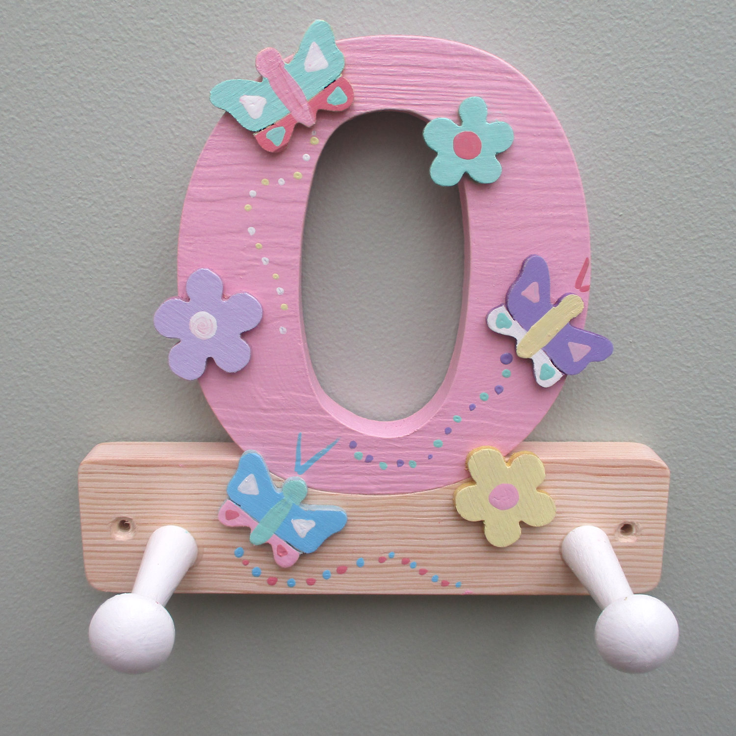 Initial Coat Hanger/Hook (pastel)