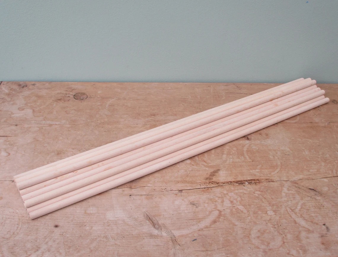10mm Diameter Wooden Birch Dowels