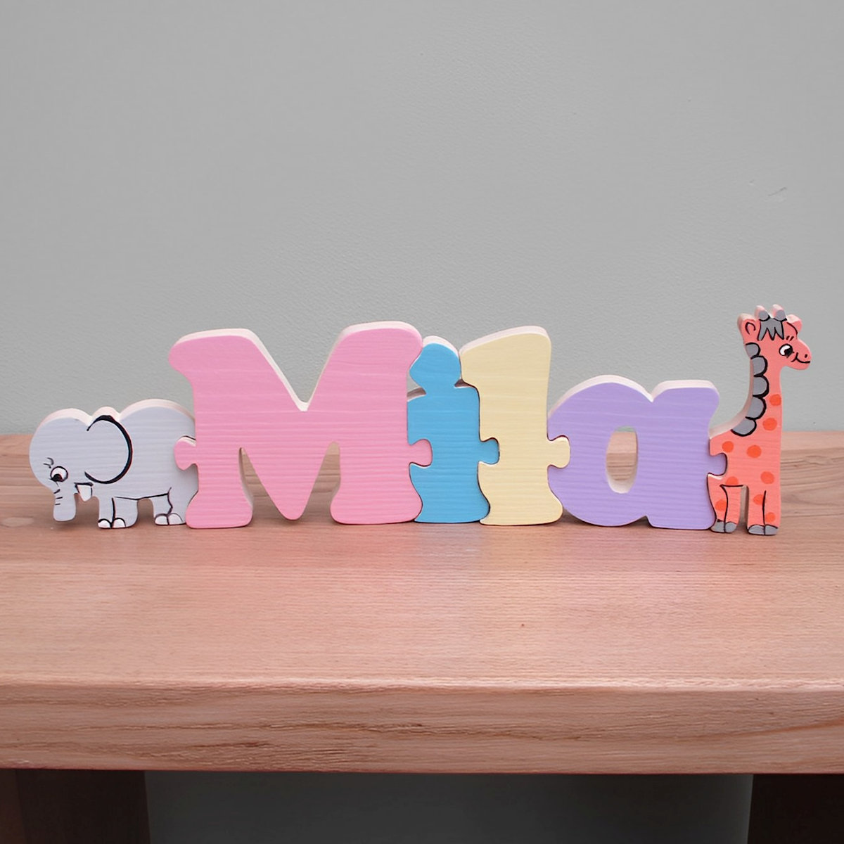 Jungle Animal Name Jigsaw (pastel)