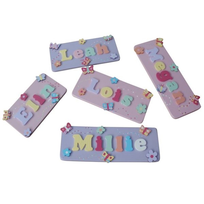 Decorated Rectangular Name Plaque (girl)