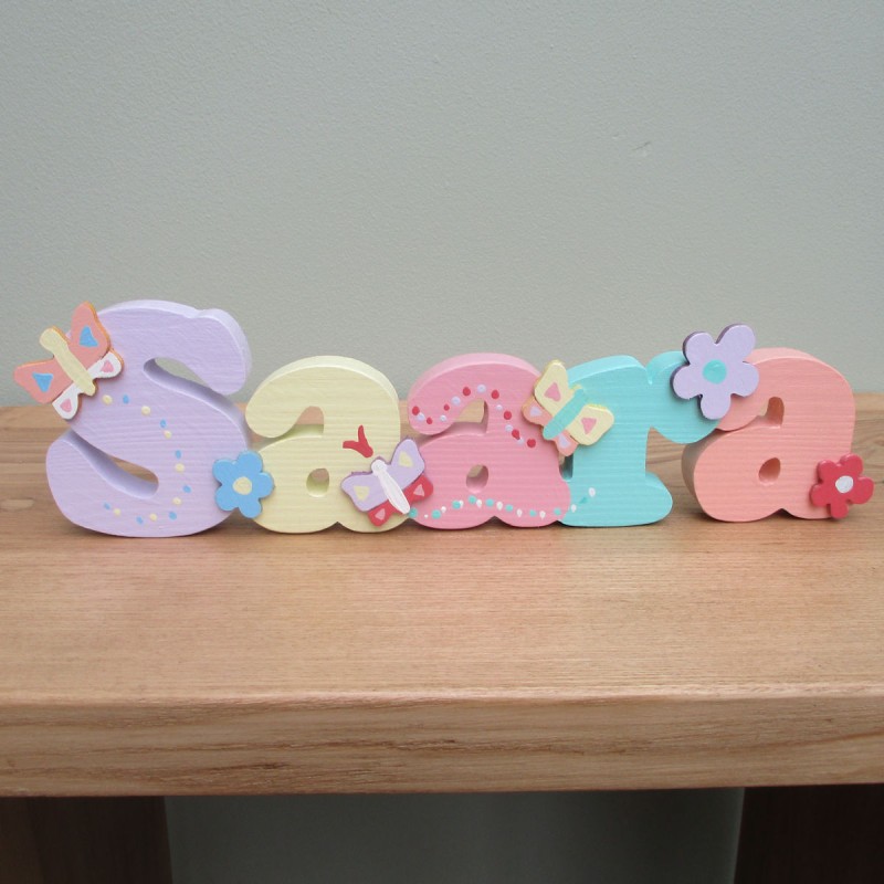 Pastel Coloured Freestanding Names or Door plaques