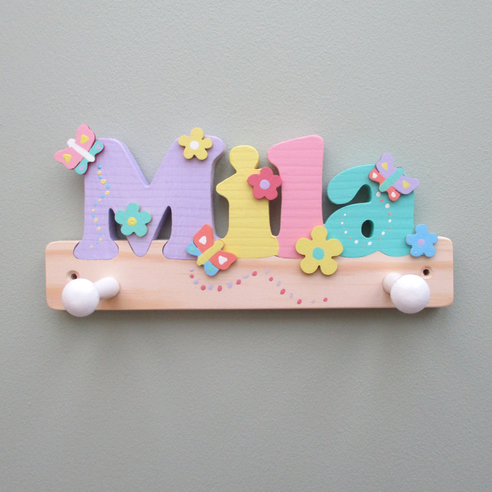 Personalised Coat Hook/Peg  (pastel)