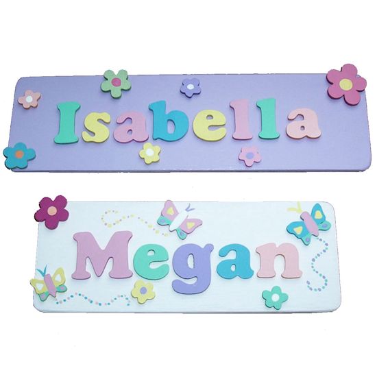 Decorated Rectangular Name Plaque (girl)