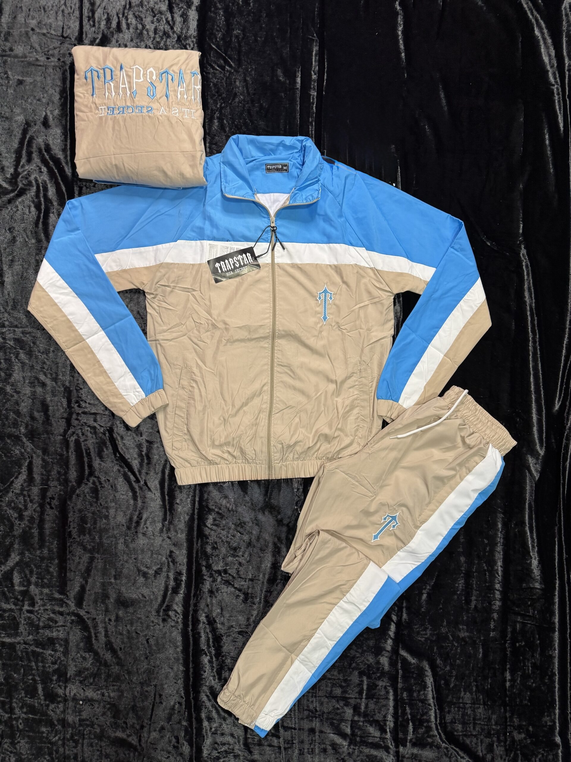 Conjunto Esportivo Trapstar Bege e Azul