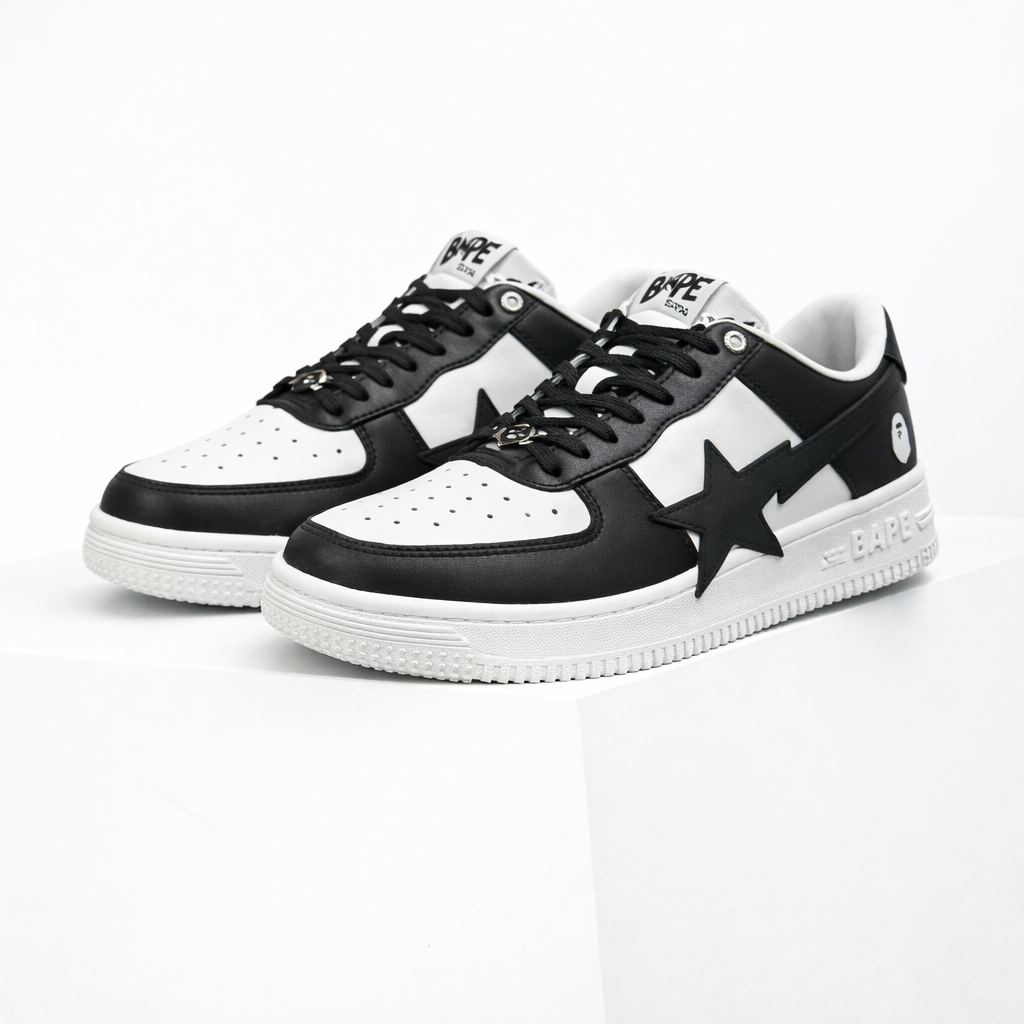 Tênis BAPE Sta Preto e Branco