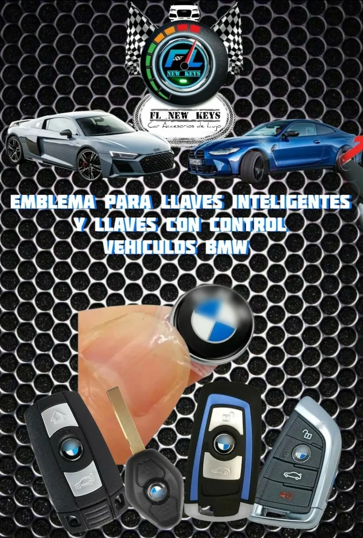 3 Emblemas Para Control De Alarma Y Llave Para Bmw 11 Mm.