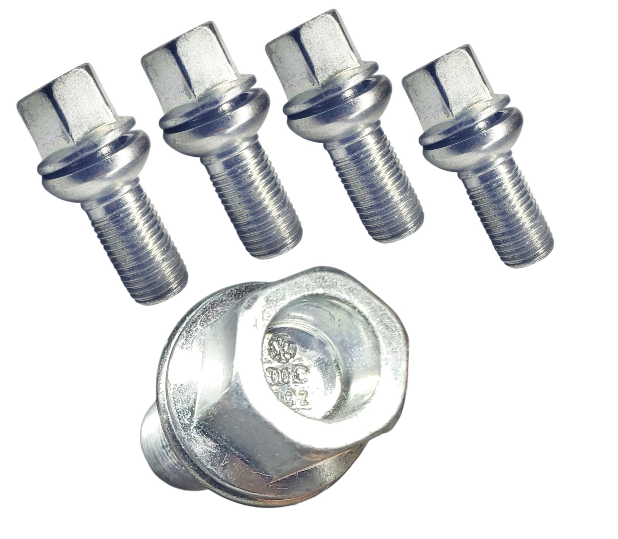 Set 4 Birlos Con Anillo Giratorio 14 X 1.5 Para Rines Vw Audi Originales 